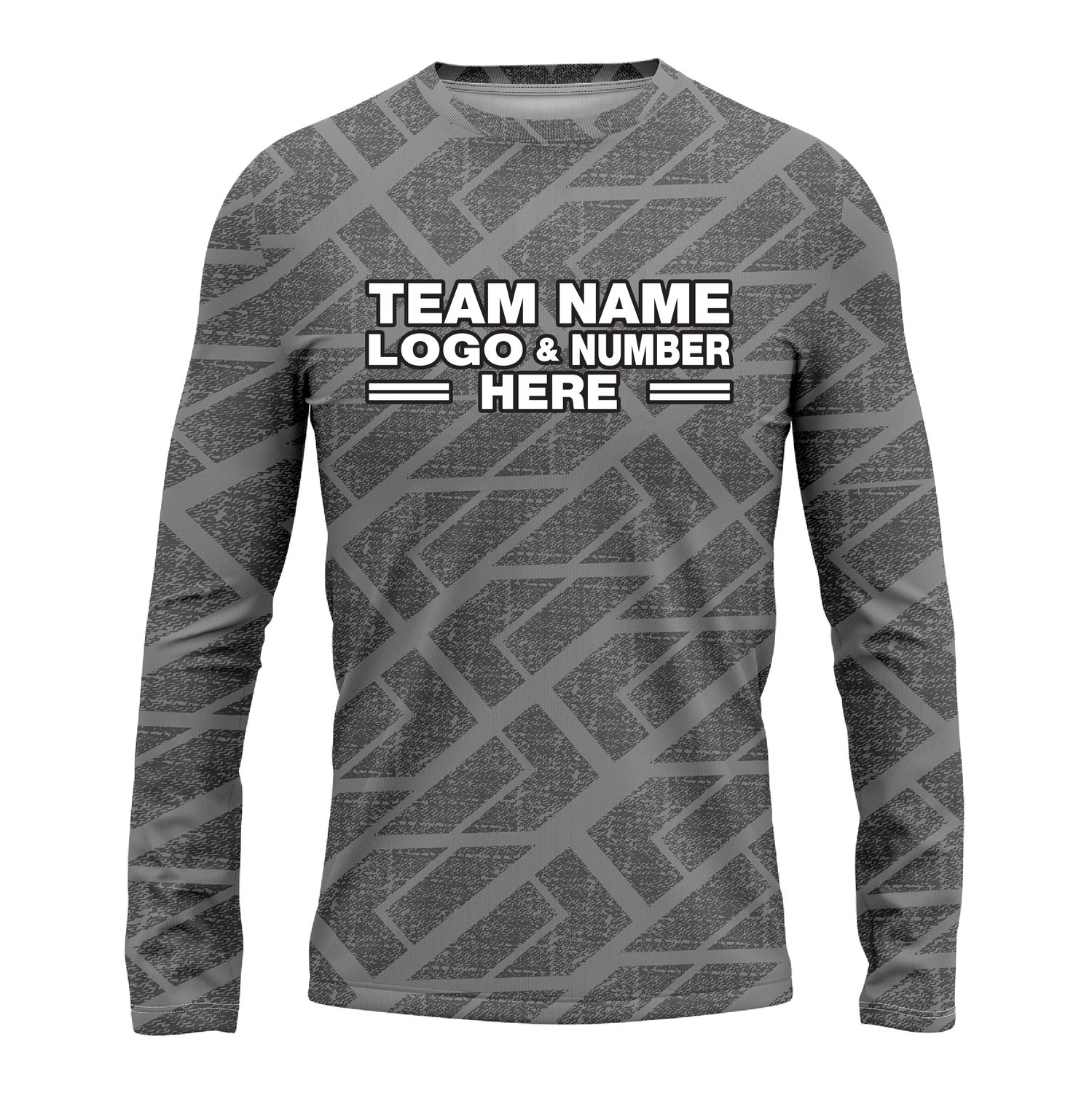 Custom Fully Sublimated BTX Logo Pattern Gray Performance Long Sleeves 13435