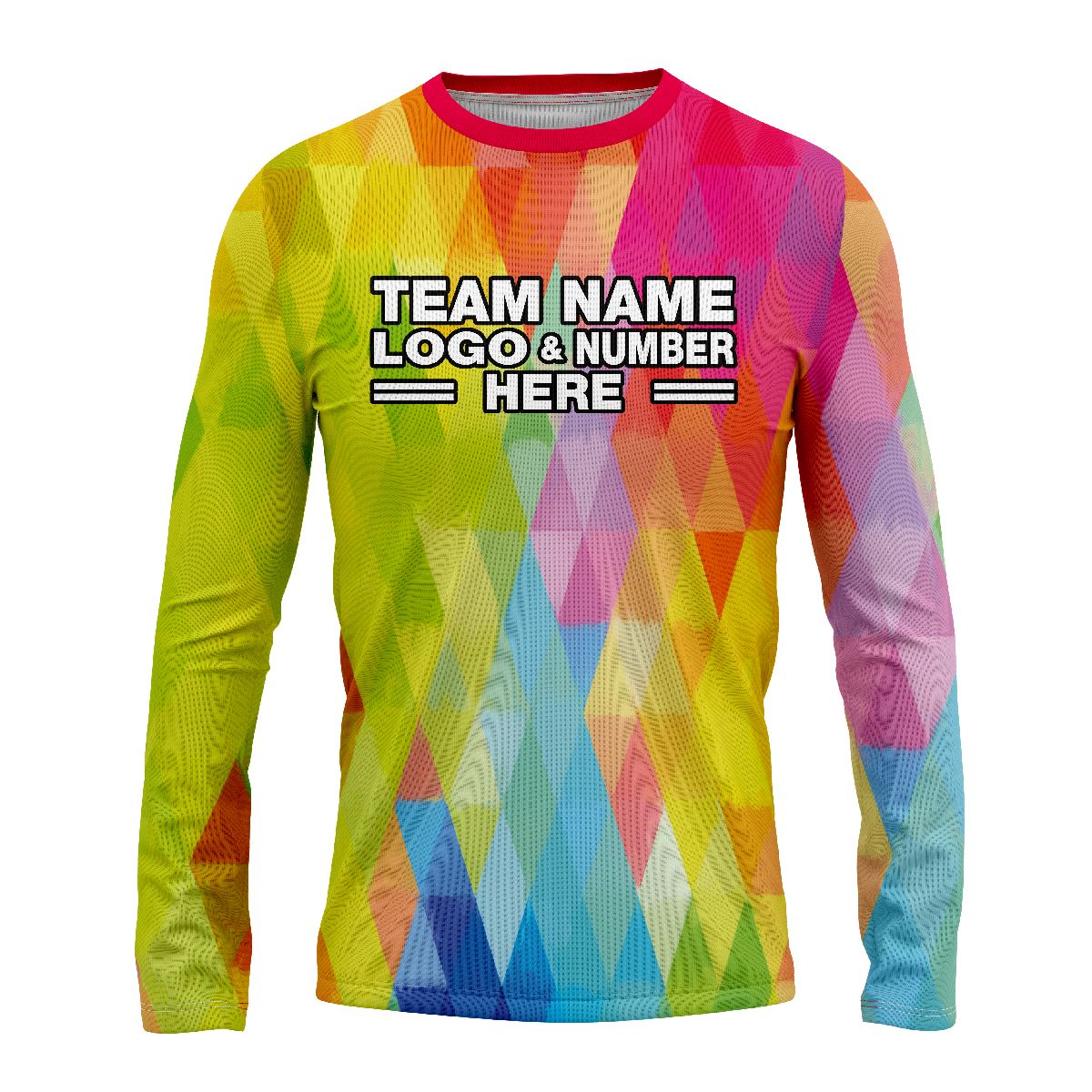 Custom Fully Sublimated Energetic Neon Pattern Multicolor Performance Long Sleeves 13487