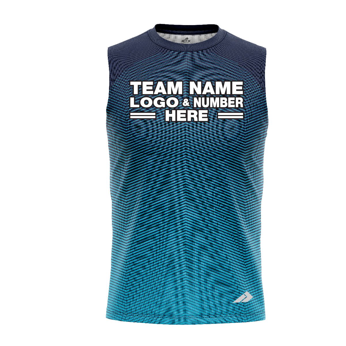 Custom Fully Sublimated Gradient Pattern Blue Performance Sleeveless 13511