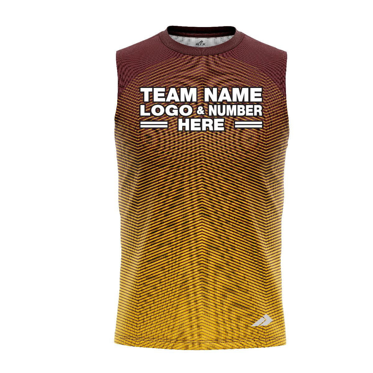 Custom Fully Sublimated Gradient Pattern Orange Performance Sleeveless 13519