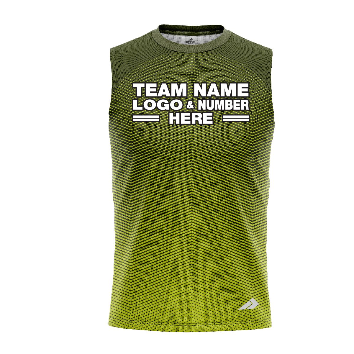 Custom Fully Sublimated Gradient Pattern Green Performance Sleeveless 13527