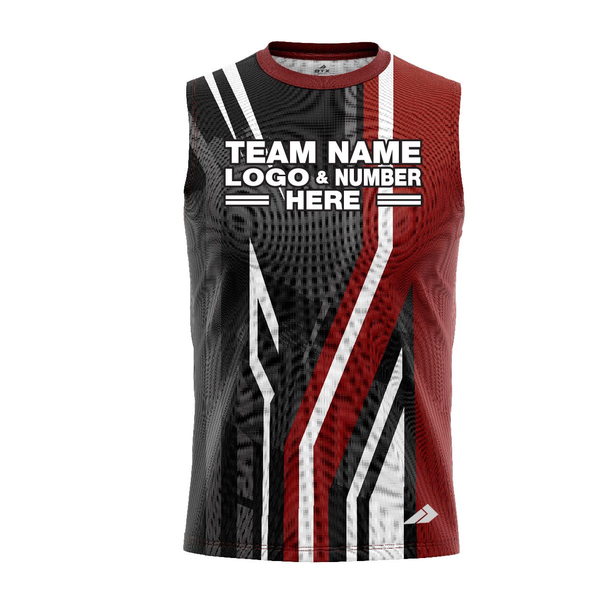 Custom Fully Sublimated Pallets Pattern Red Black Performance Sleeveless 13535