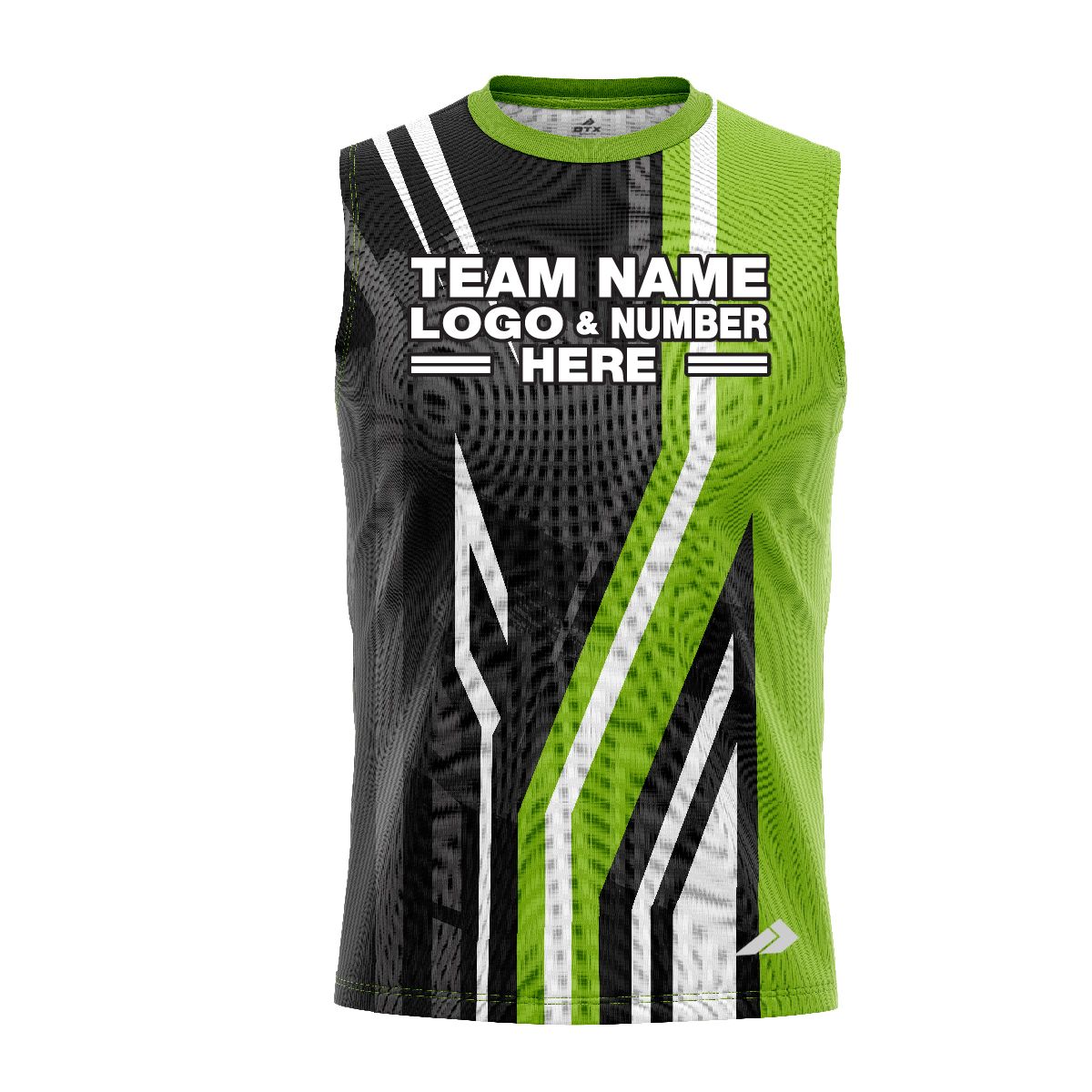 Custom Fully Sublimated Pallets Pattern Green Black Performance Sleeveless 13539