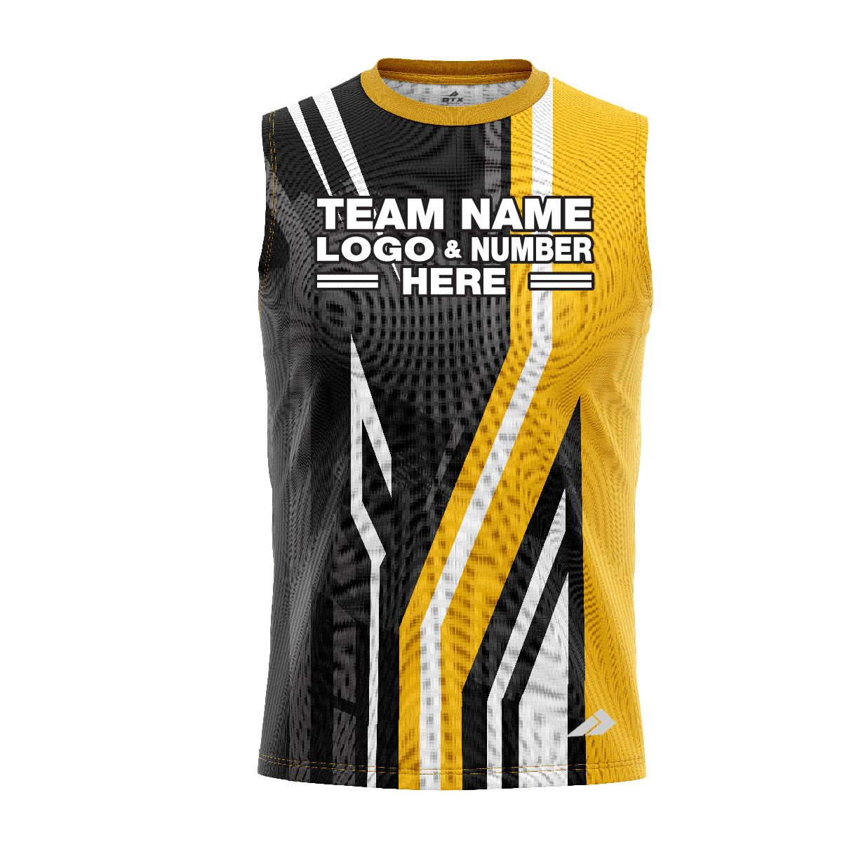 Custom Fully Sublimated Pallets Pattern Yellow Black Performance Sleeveless 13563