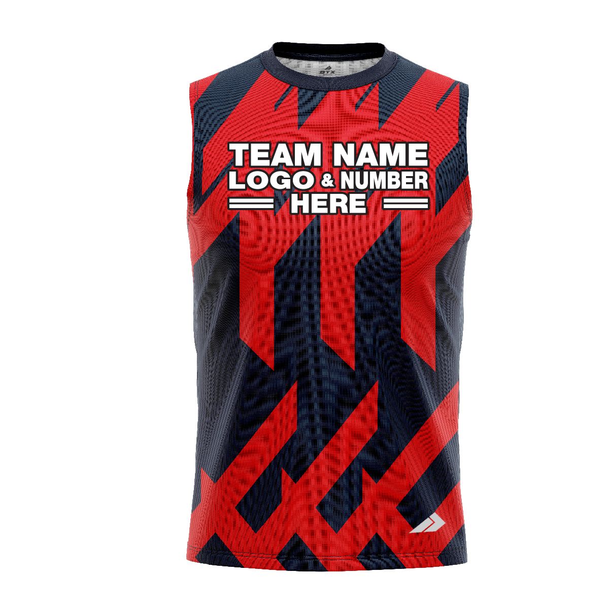 Custom Fully Sublimated Check Pattern Red Blue Performance Sleeveless 13579