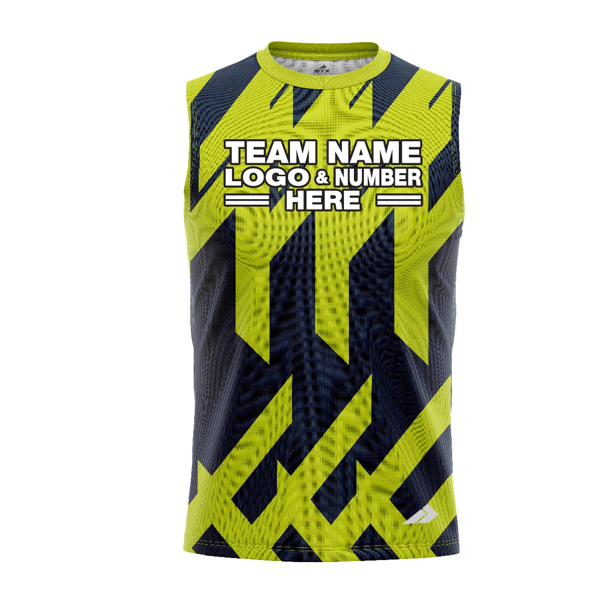 Custom Fully Sublimated Check Pattern Green Blue Performance Sleeveless 13583