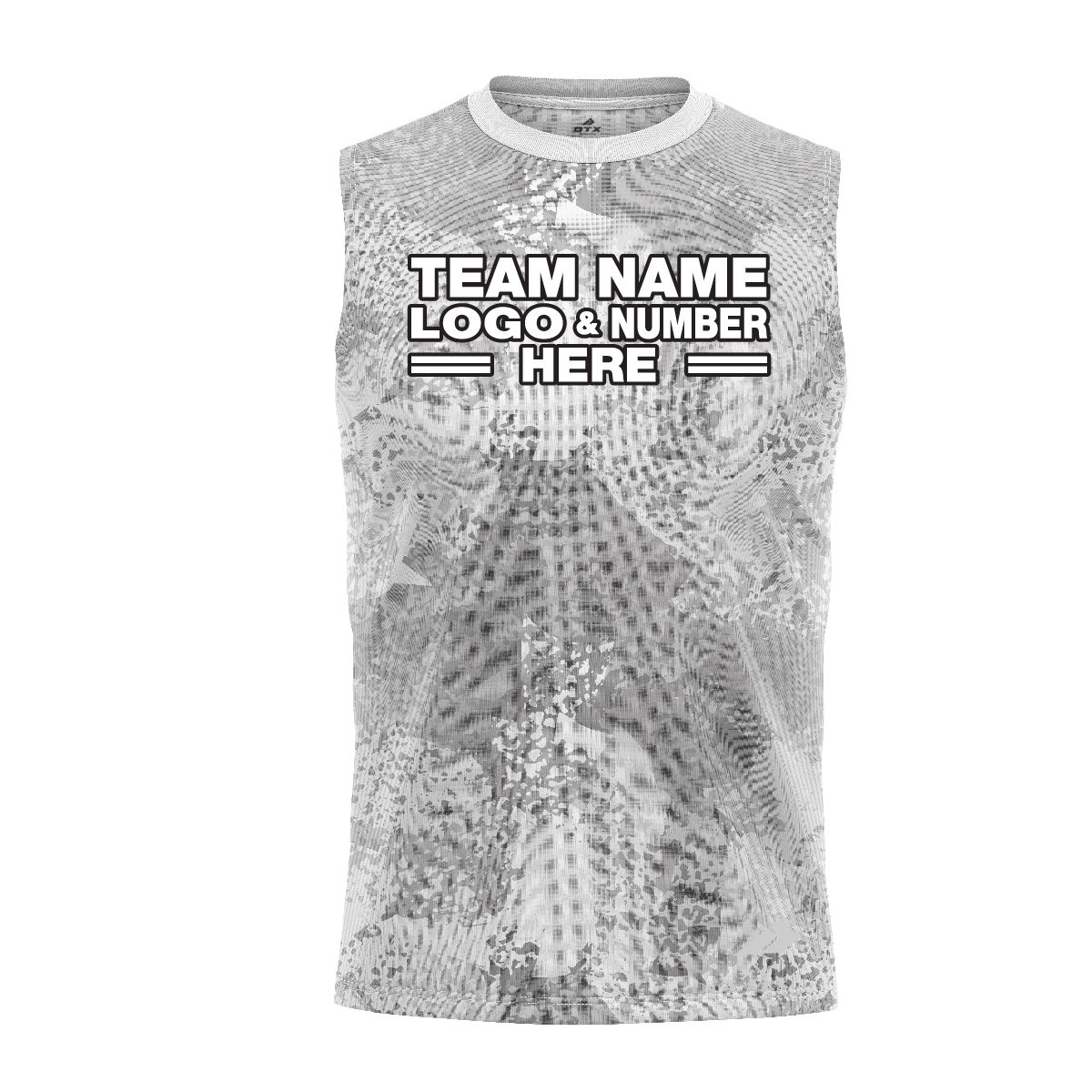 Custom Fully Sublimated Brushes Pattern Gray White Performance Sleeveless 13699