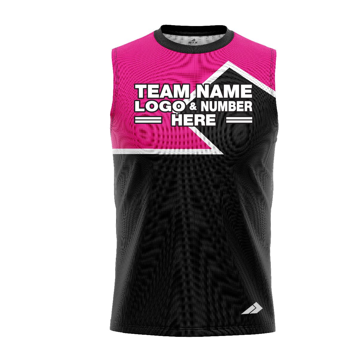 Custom Fully Sublimated Puzzle Pattern Pink Black Performance Sleeveless 13711