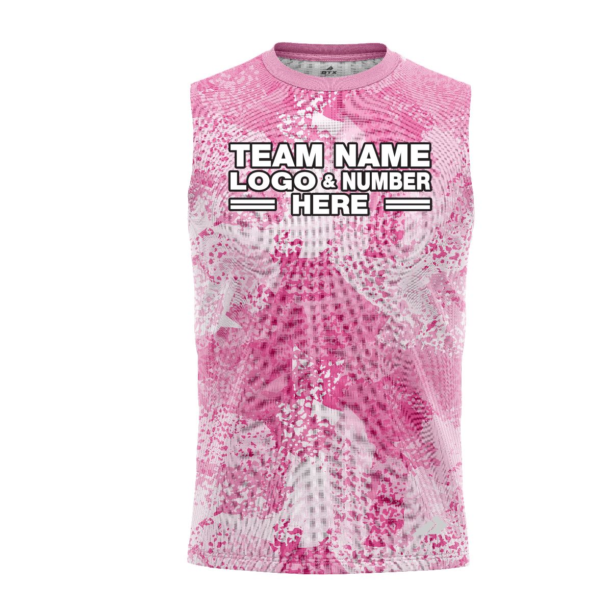 Custom Fully Sublimated Brushes Pattern Pink White Performance Sleeveless 13703