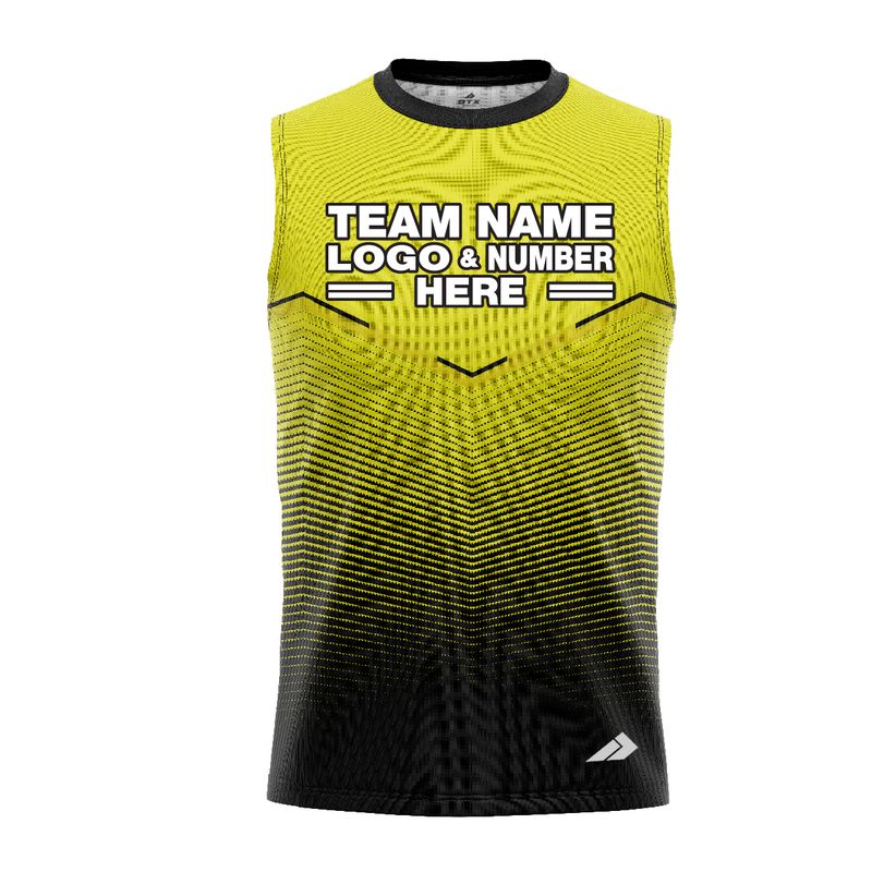Custom Fully Sublimated Bold  Pattern Green Black Performance Sleeveless 13755