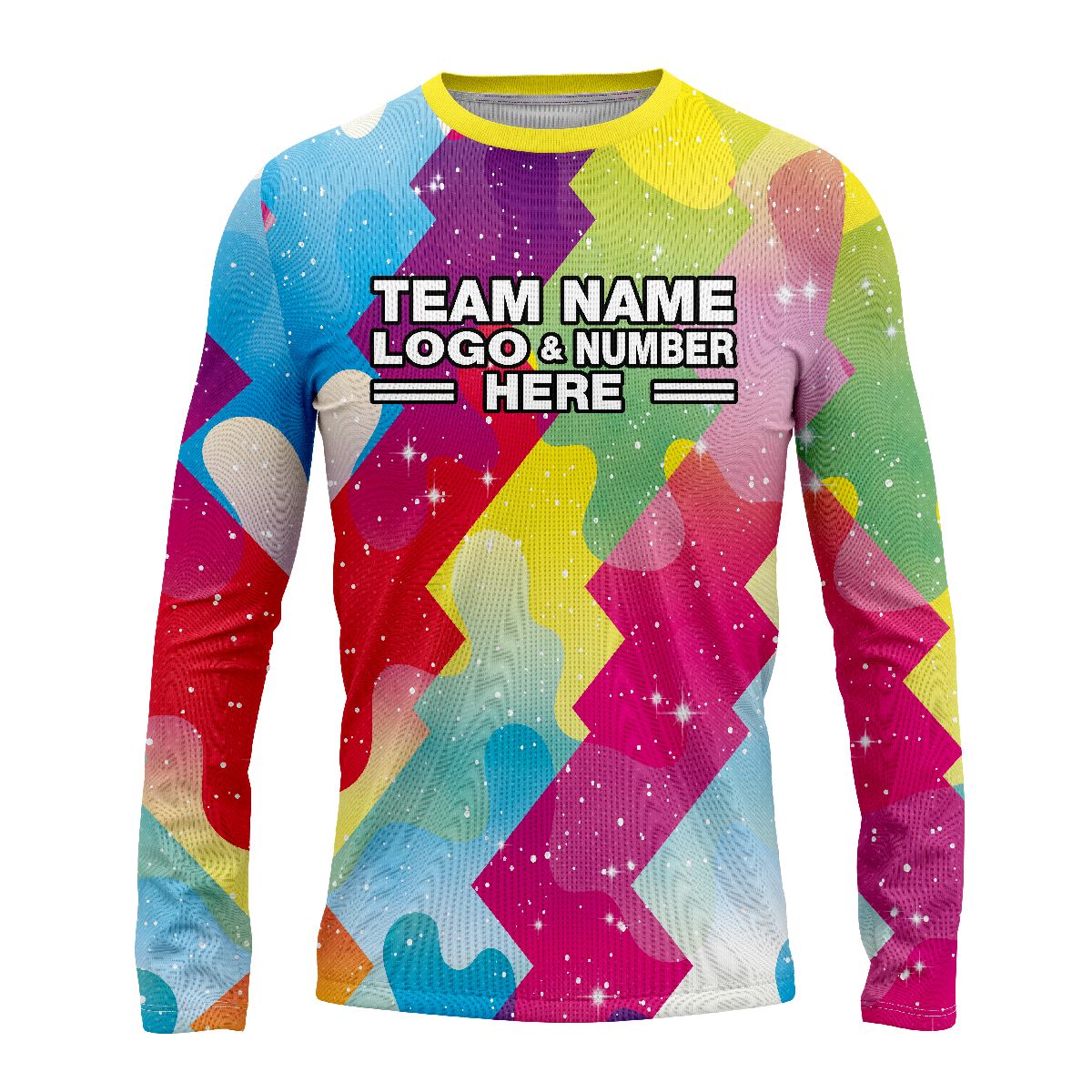 Custom Fully Sublimated Colorful Neon Pattern Multicolor Performance Long Sleeves 13759