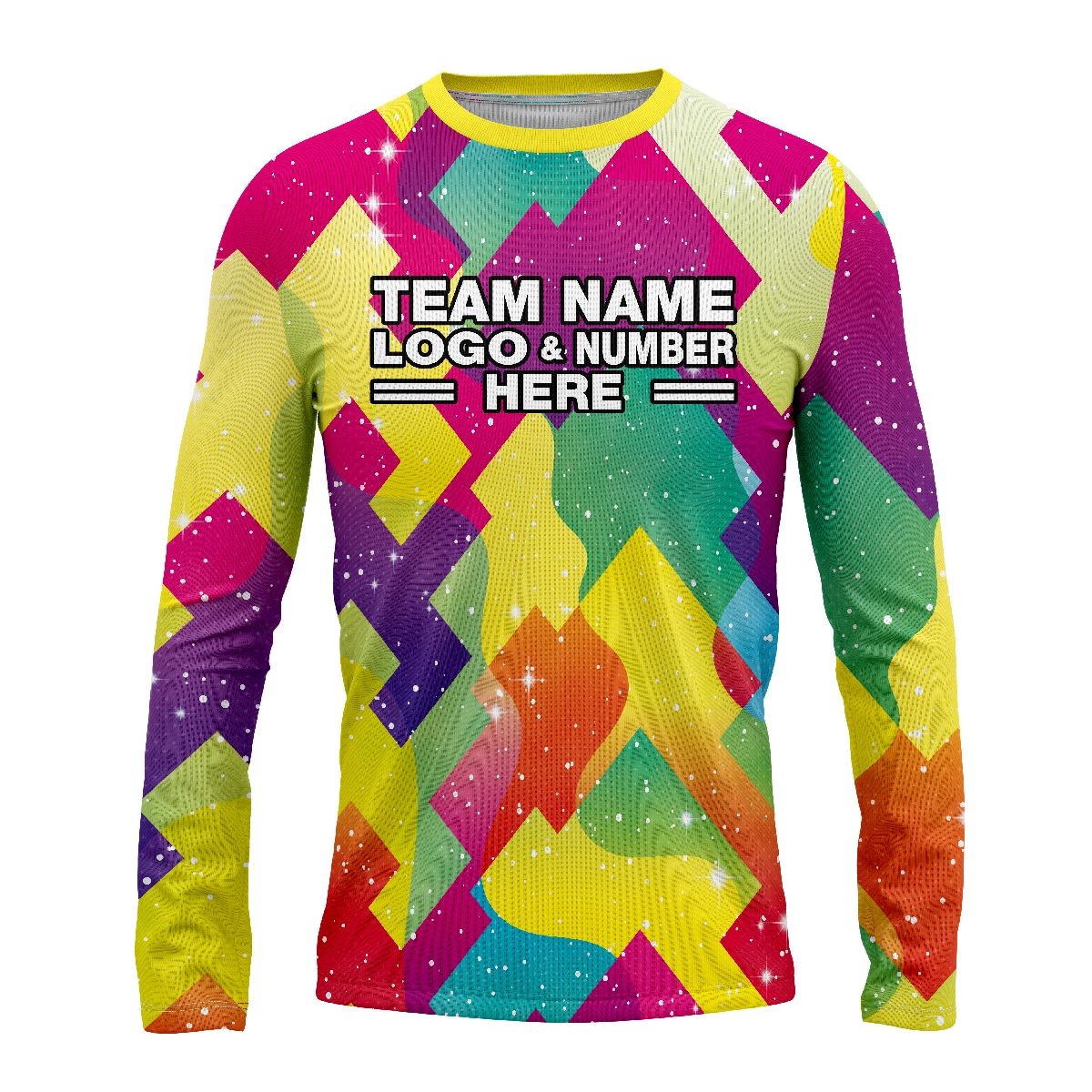 Custom Fully Sublimated Colorful Neon Pattern Multicolor Performance Long Sleeves 13823