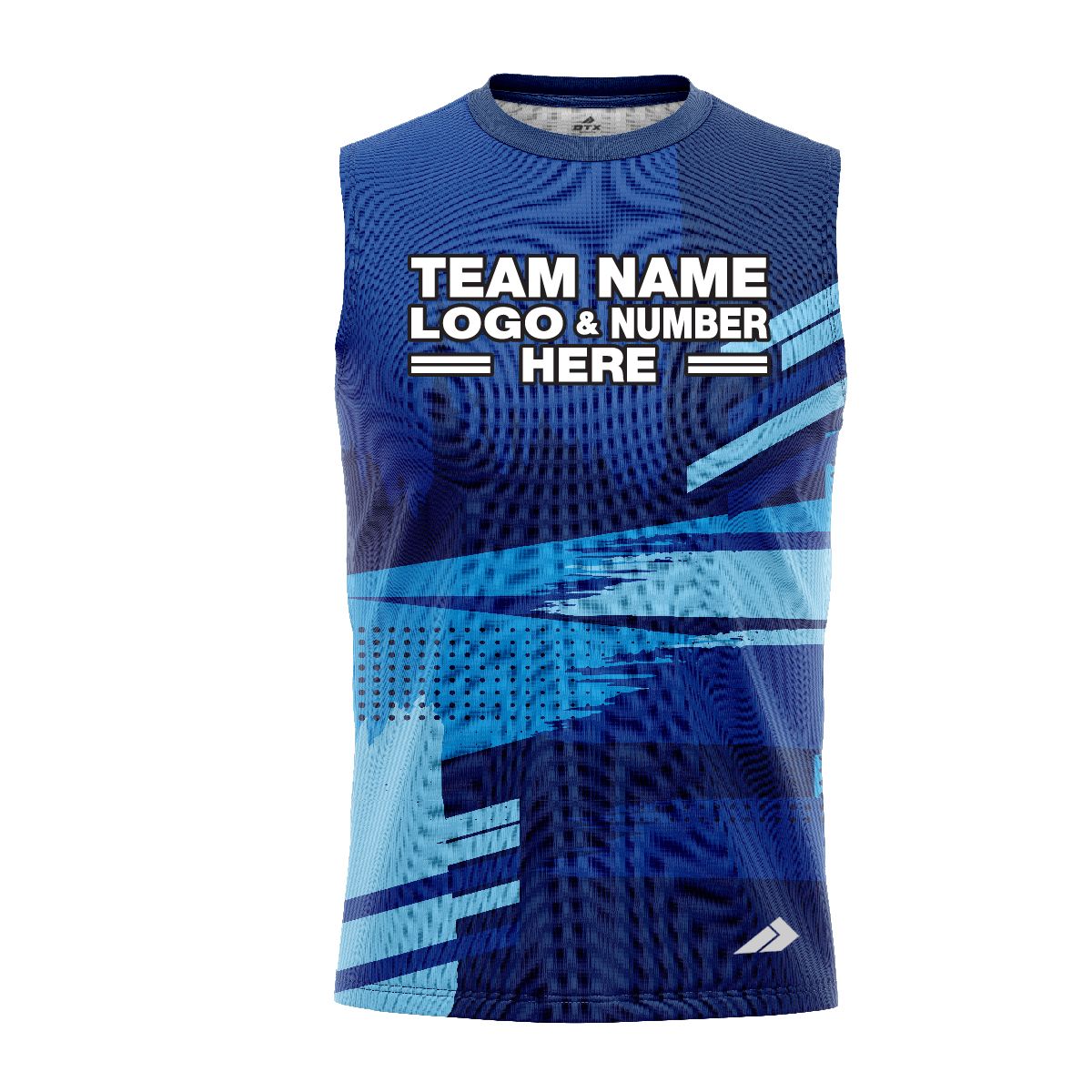 Custom Fully Sublimated Landscape Pattern Blues Performance Sleeveless 13847