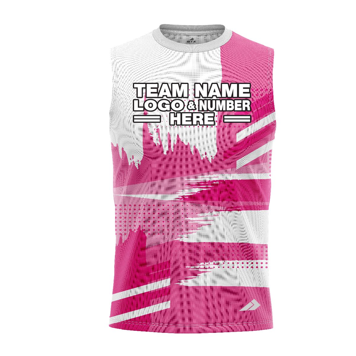 Custom Fully Sublimated Landscape Pattern Pink White Performance Sleeveless 13851