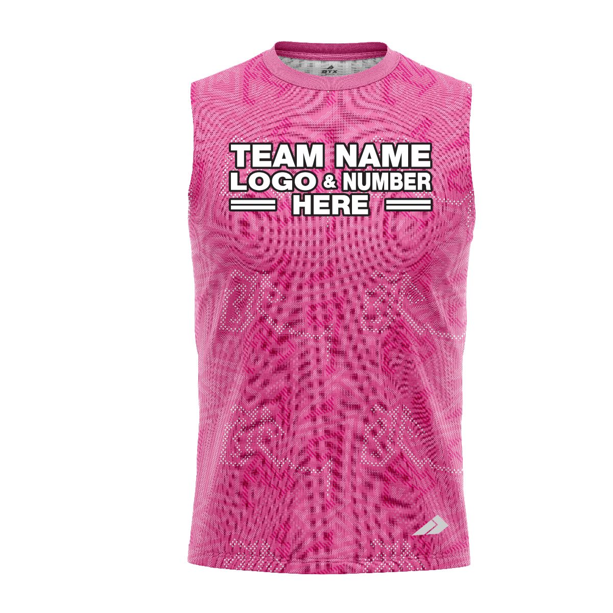 Custom Fully Sublimated Psychedelic Pattern Pink Performance Sleeveless 13867