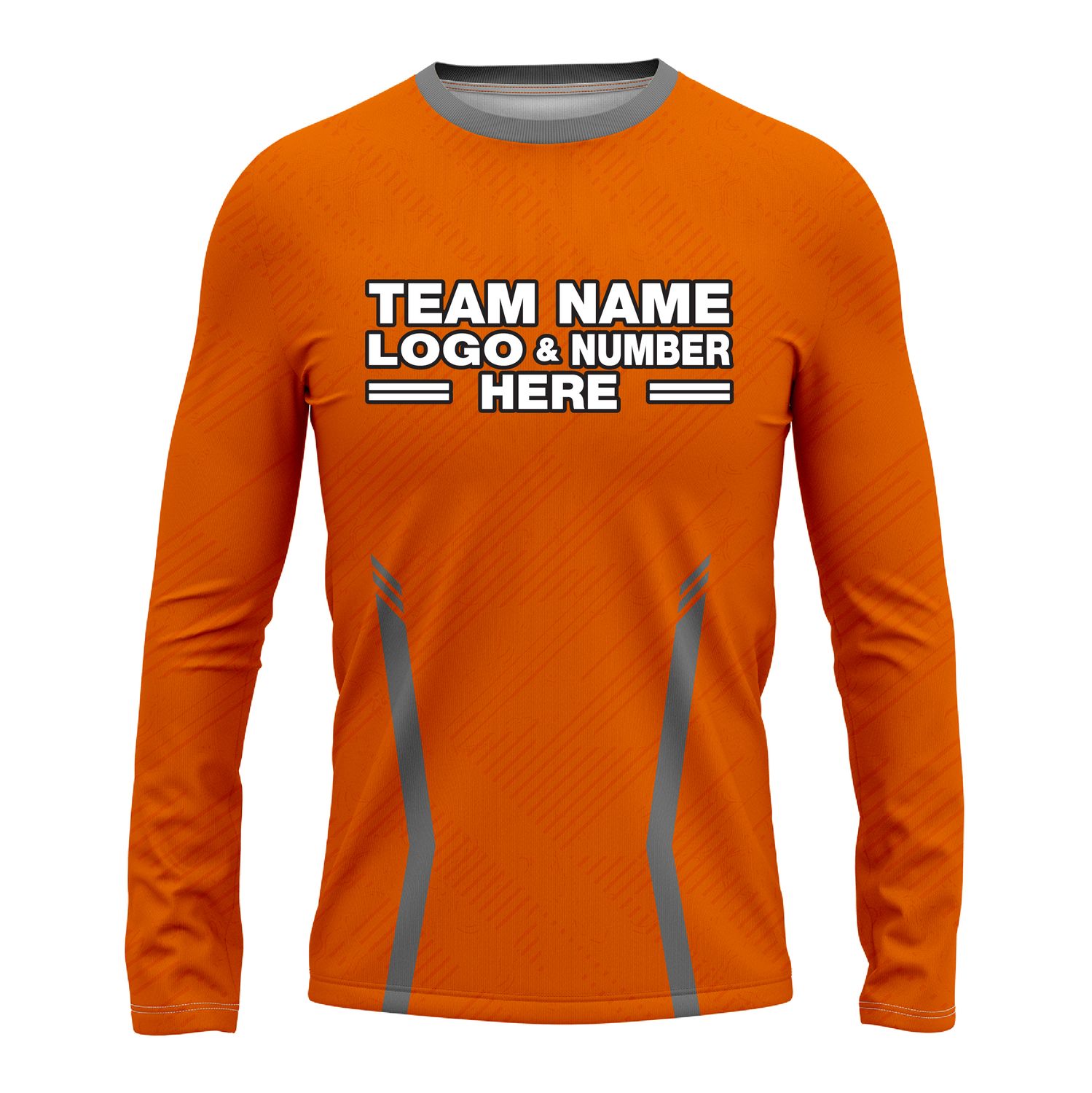 Custom Fully Sublimated Basic Pattern Orange Performance Long Sleeves 13935