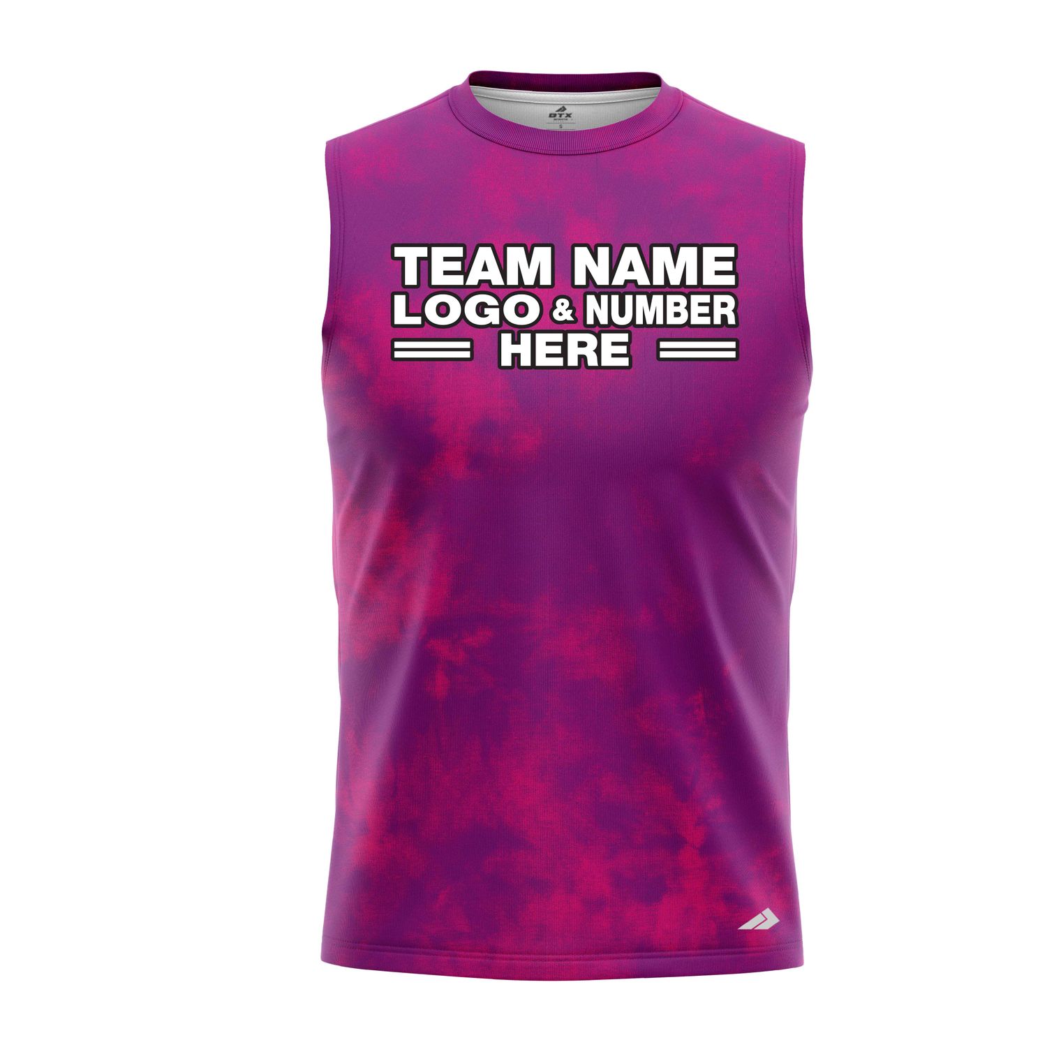 Custom Fully Sublimated Basic Tie Dye Pattern Violet Performance Sleeveless 14003