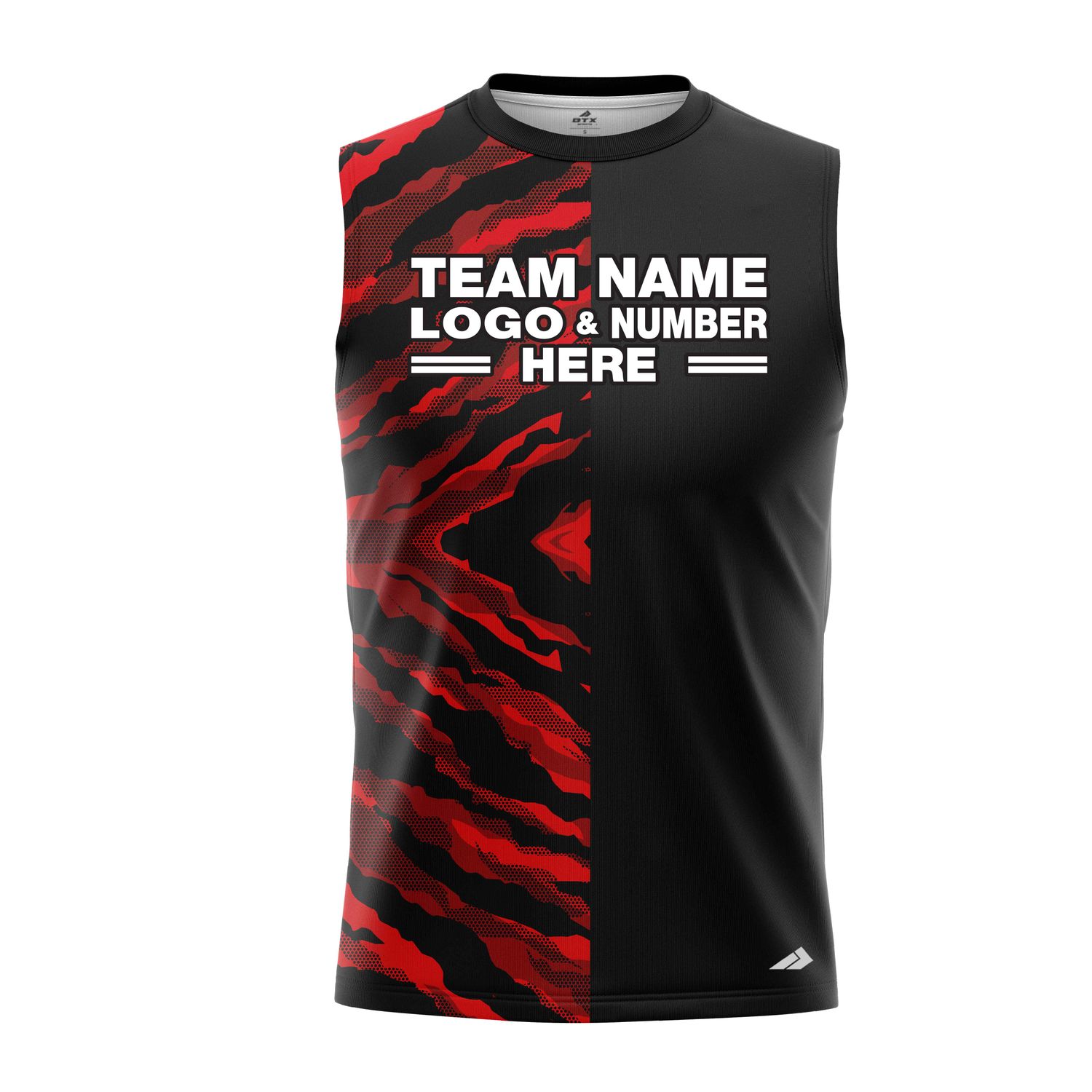 Custom Fully Sublimated Half Tie Dye Pattern Red Performance Sleeveless 14187