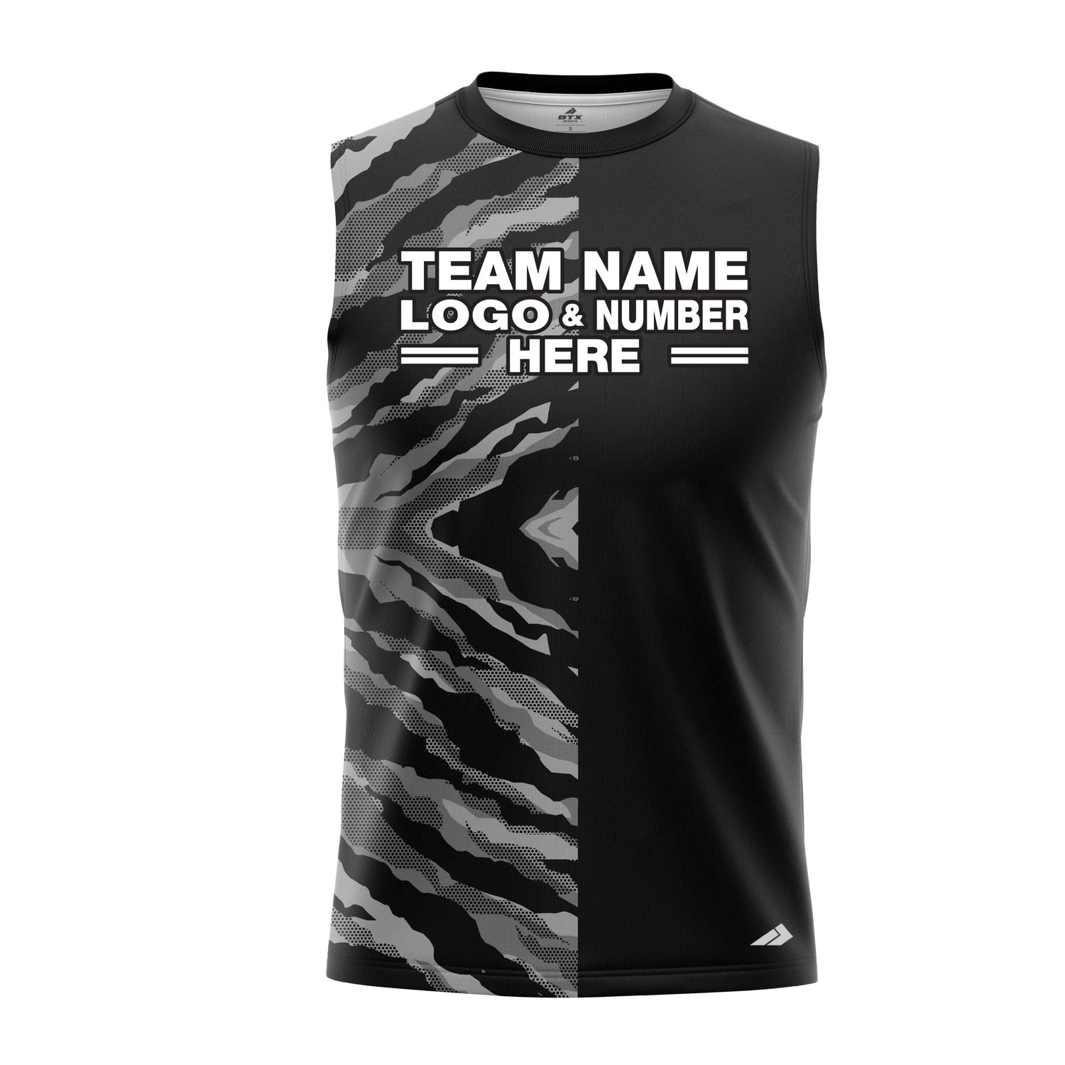 Custom Fully Sublimated Half Tie Dye Pattern Dark Performance Sleeveless 14191