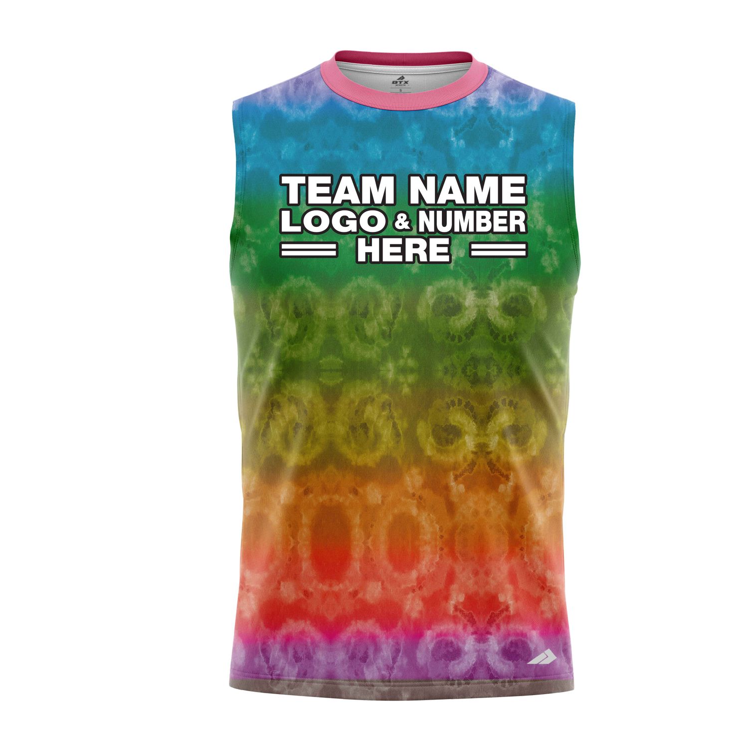 Custom Fully Sublimated Casual Tie Dye Pattern Multicolor Performance Sleeveless 14175