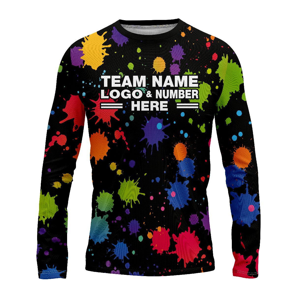 Custom Fully Sublimated Paint Splash Neon Pattern Multicolor Performance Long Sleeves 14343