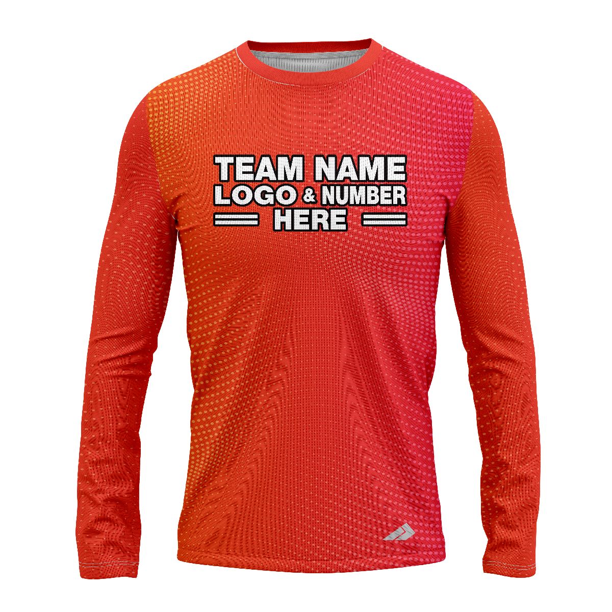 Custom Fully Sublimated Dotted Blaze Neon Pattern Pink Orange Performance Long Sleeves 14395