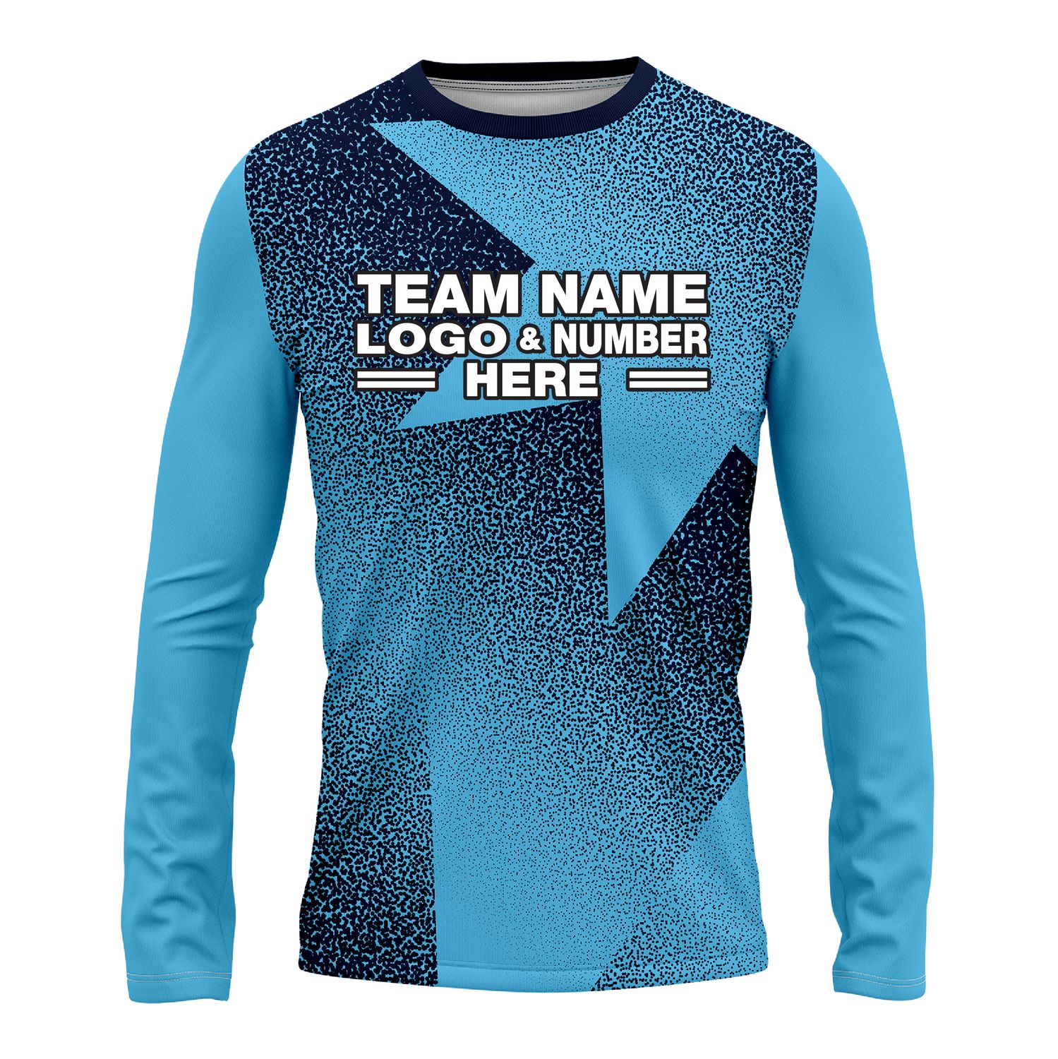 Custom Fully Sublimated Star Pattern Blue Performance Long Sleeves 14407