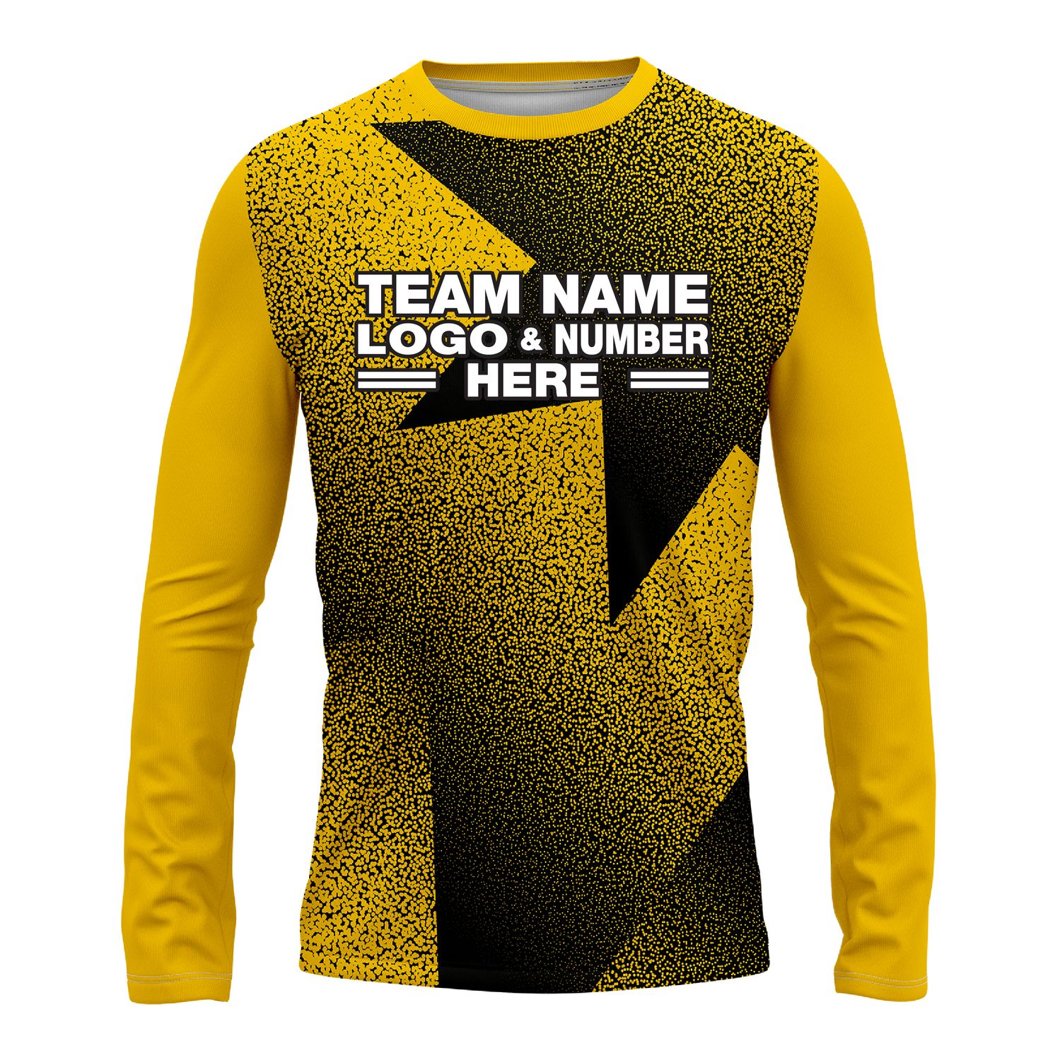 Custom Fully Sublimated Star Pattern Yellow Performance Long Sleeves 14419