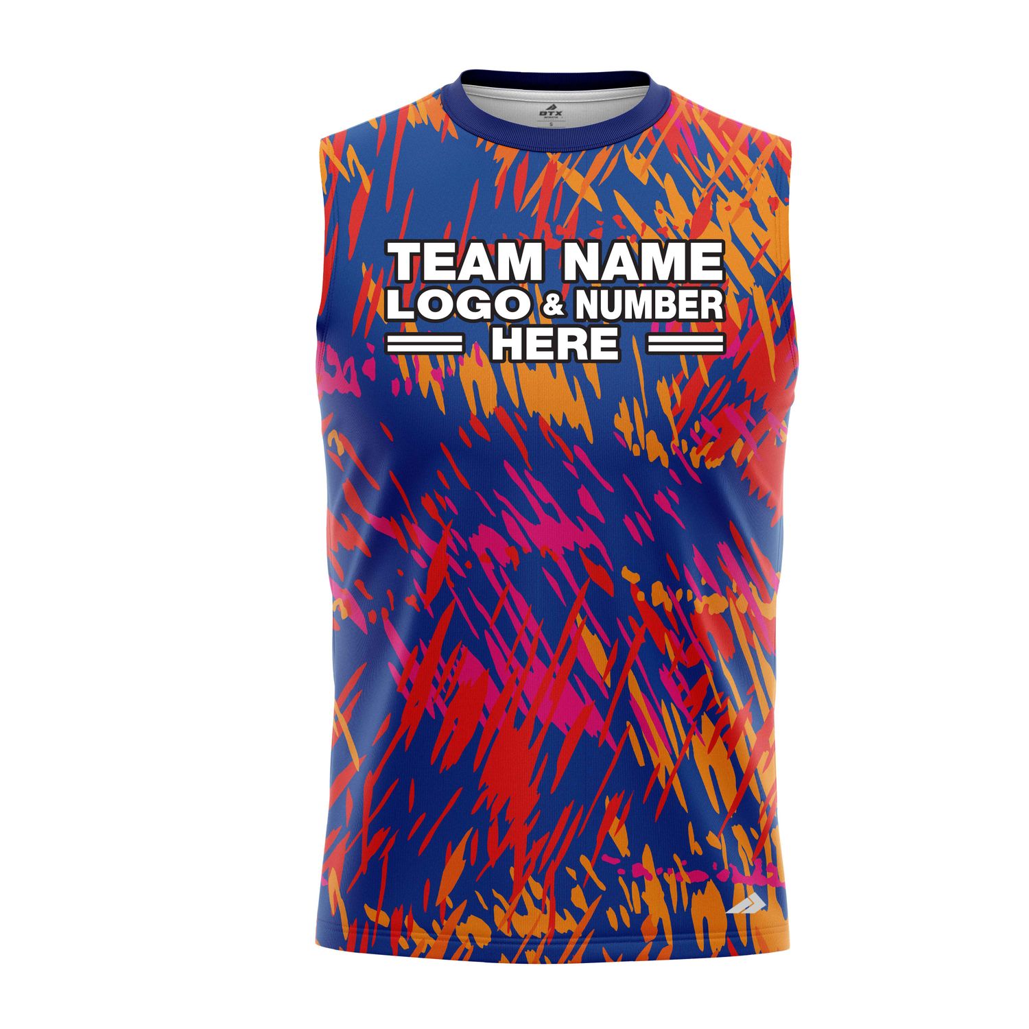 Custom Fully Sublimated Vibrant Tie Dye Pattern Multicolor Performance Sleeveless 14431