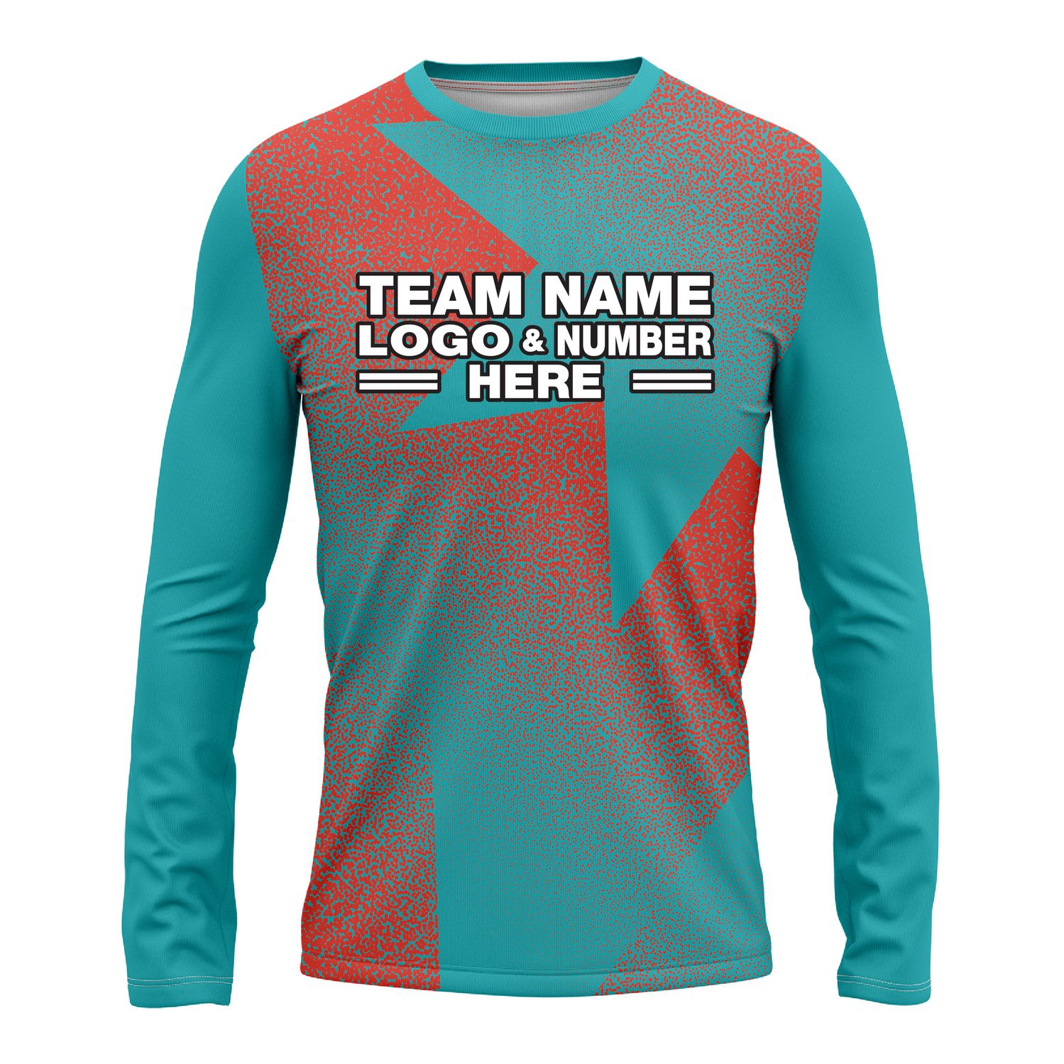Custom Fully Sublimated Star Pattern Teal Pink Performance Long Sleeves 14447