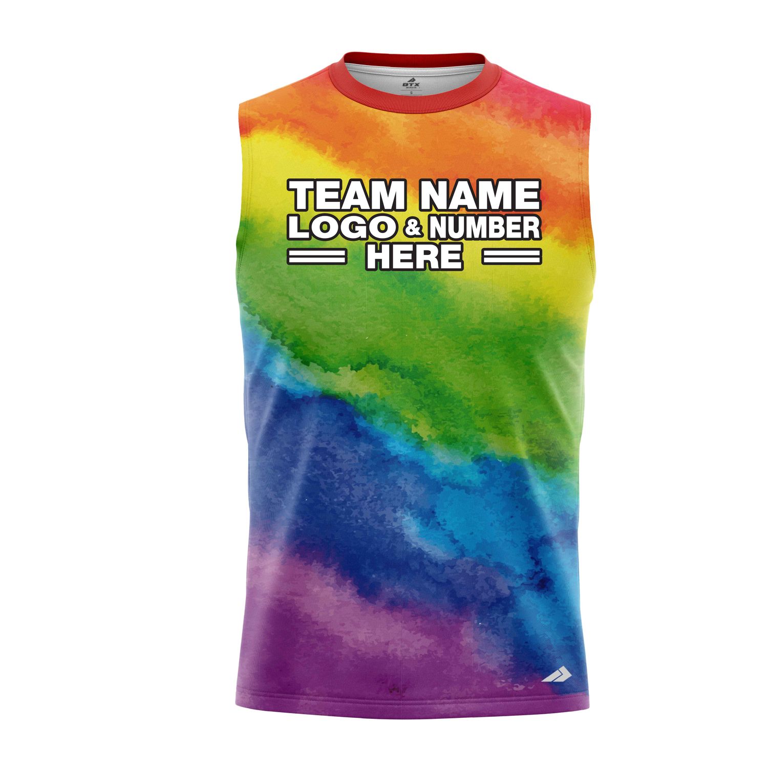 Custom Fully Sublimated Original Tie Dye Pattern Multicolor Performance Sleeveless 14459
