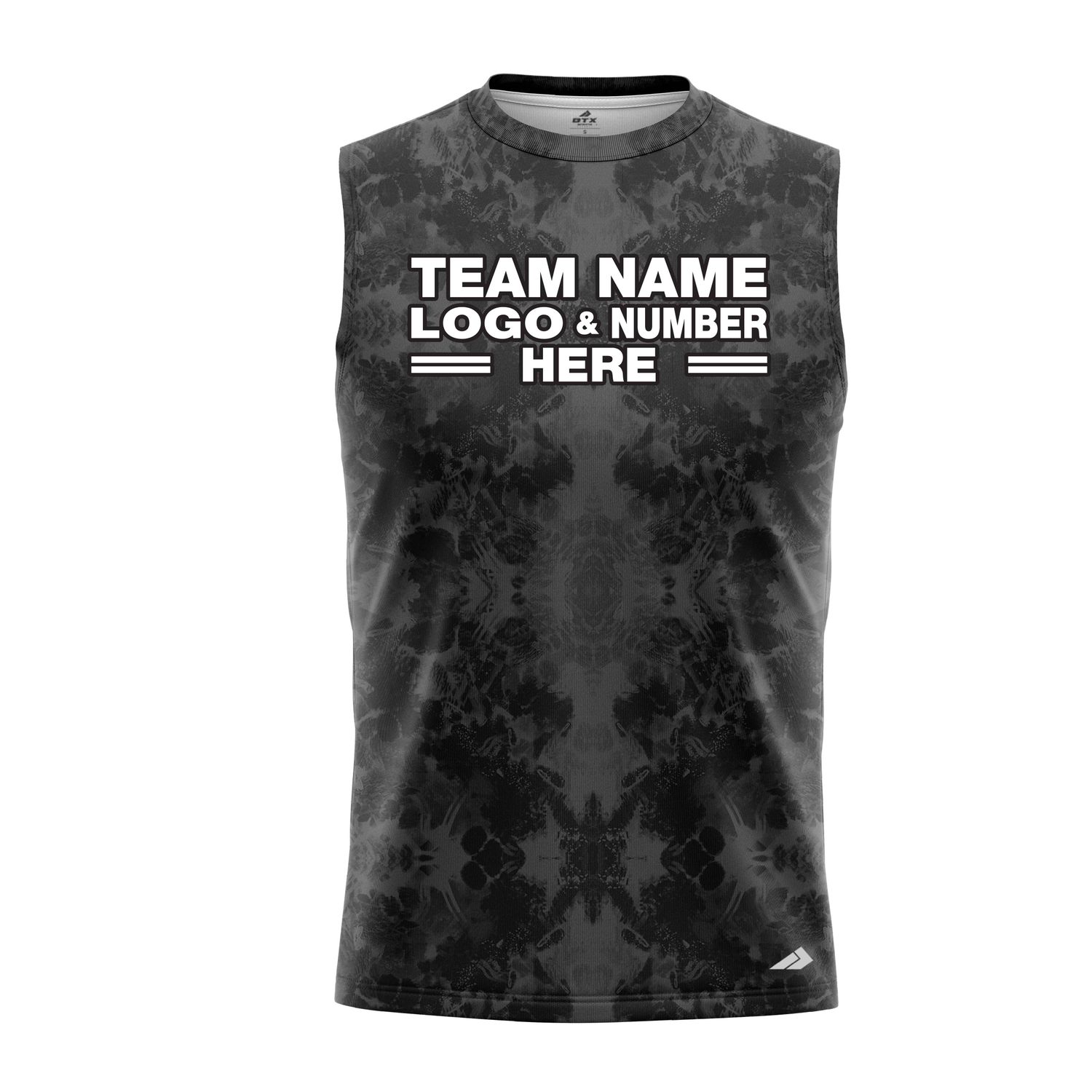 Custom Fully Sublimated Solid Tie Dye Pattern Dark Performance Sleeveless 14475