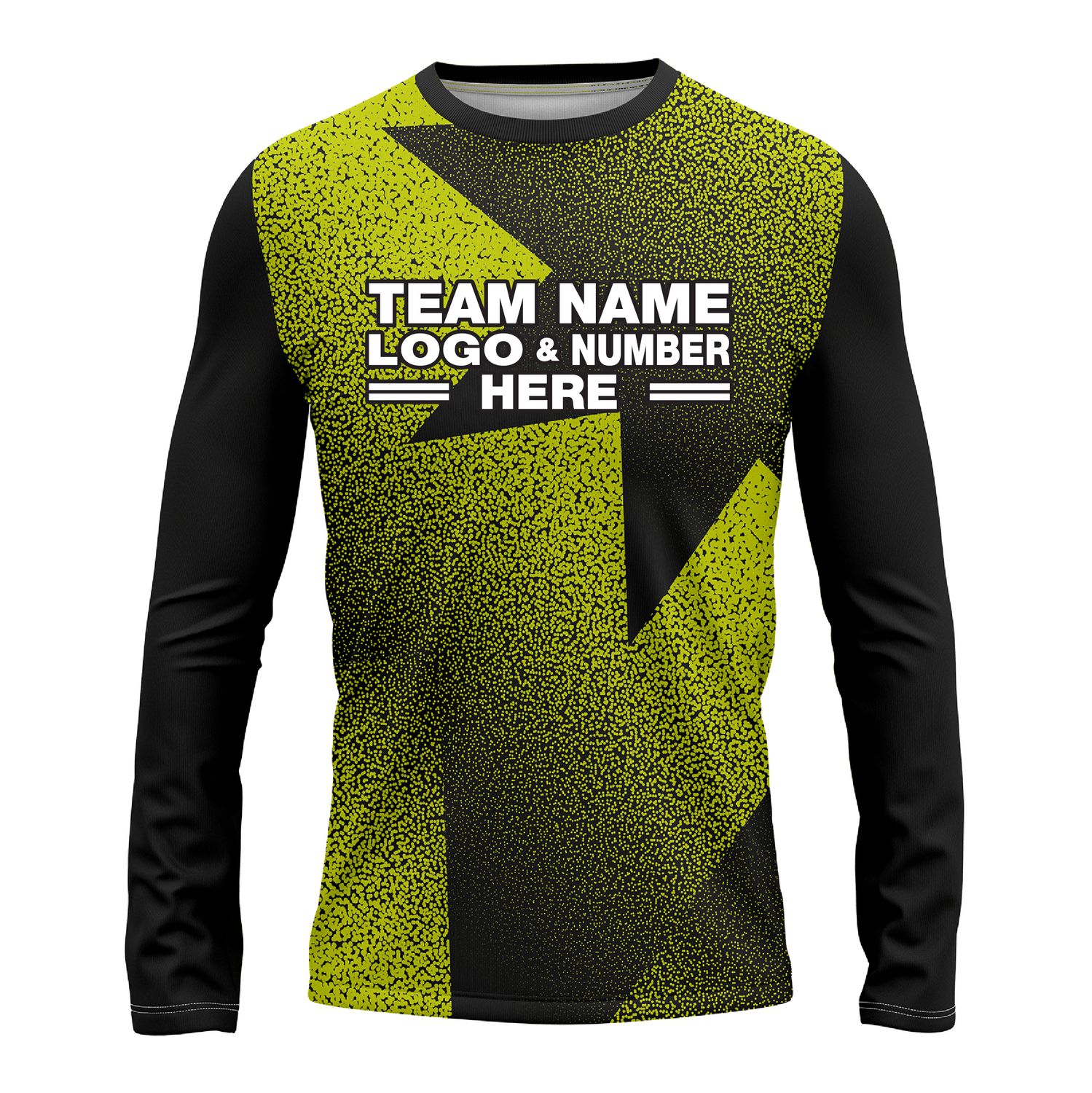 Custom Fully Sublimated Star Pattern Green Performance Long Sleeves 14463