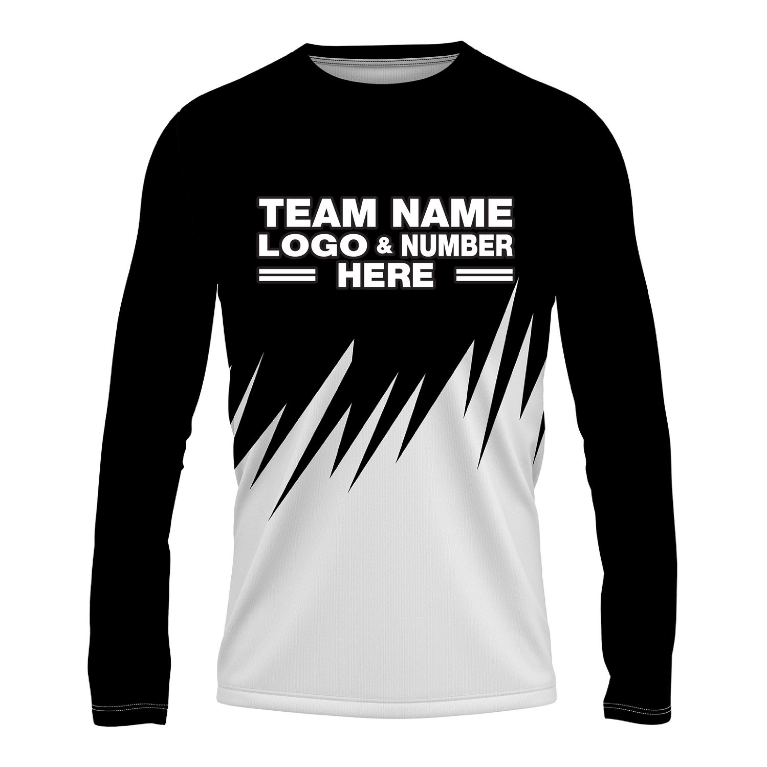 Custom Fully Sublimated Grass Pattern Black Performance Long Sleeves 14491