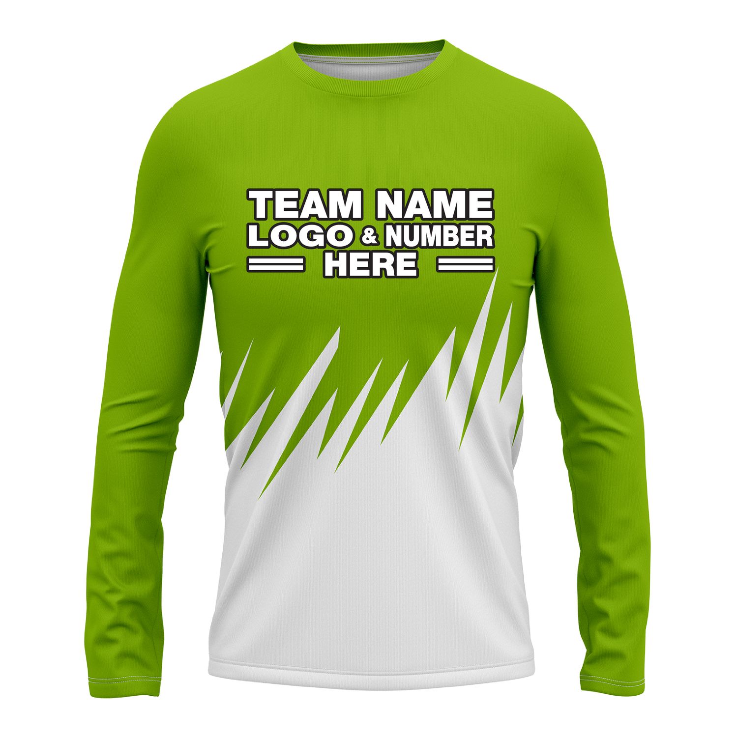 Custom Fully Sublimated Grass Pattern Green Performance Long Sleeves 14503