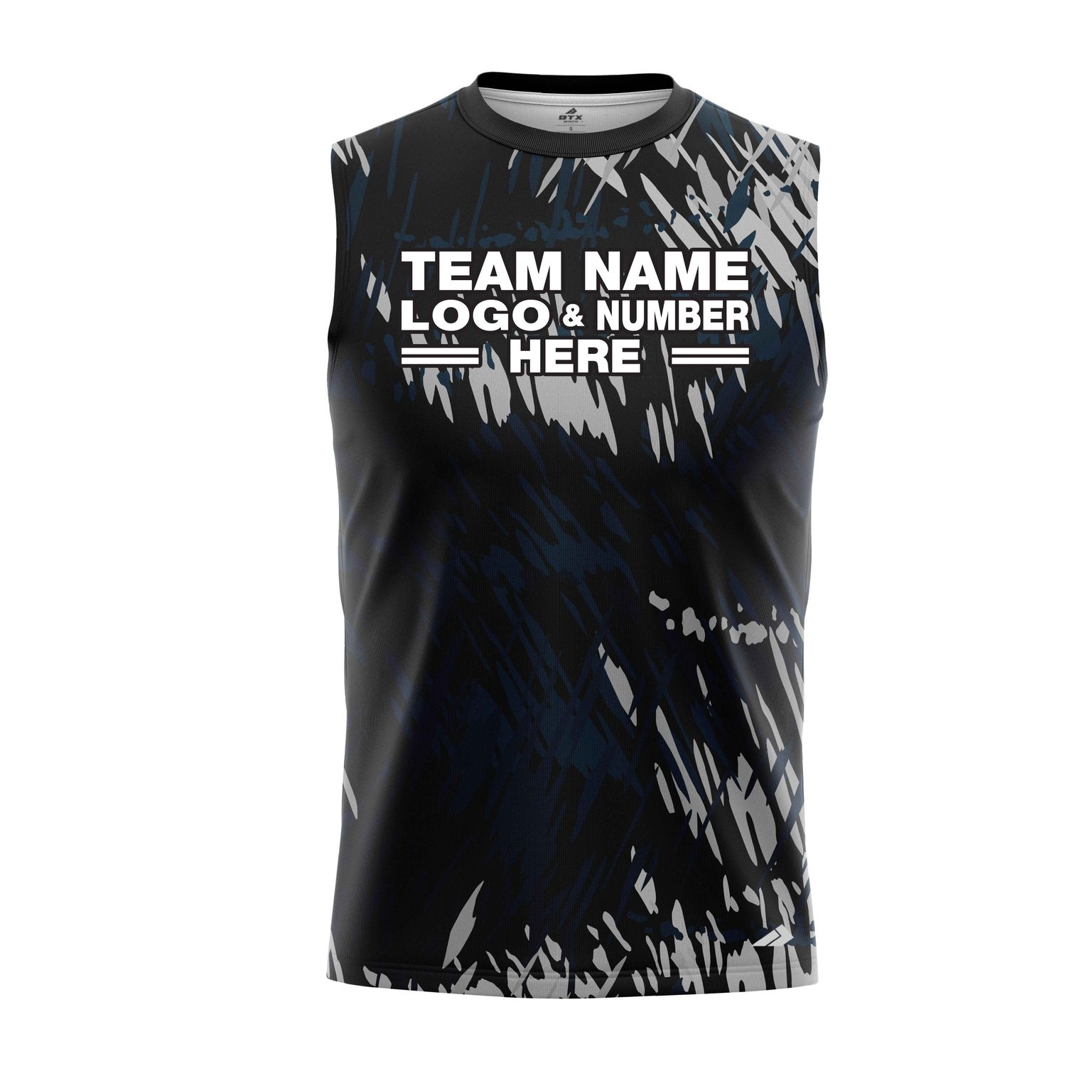 Custom Fully Sublimated Vibrant Tie Dye Pattern Blue Performance Sleeveless 14519
