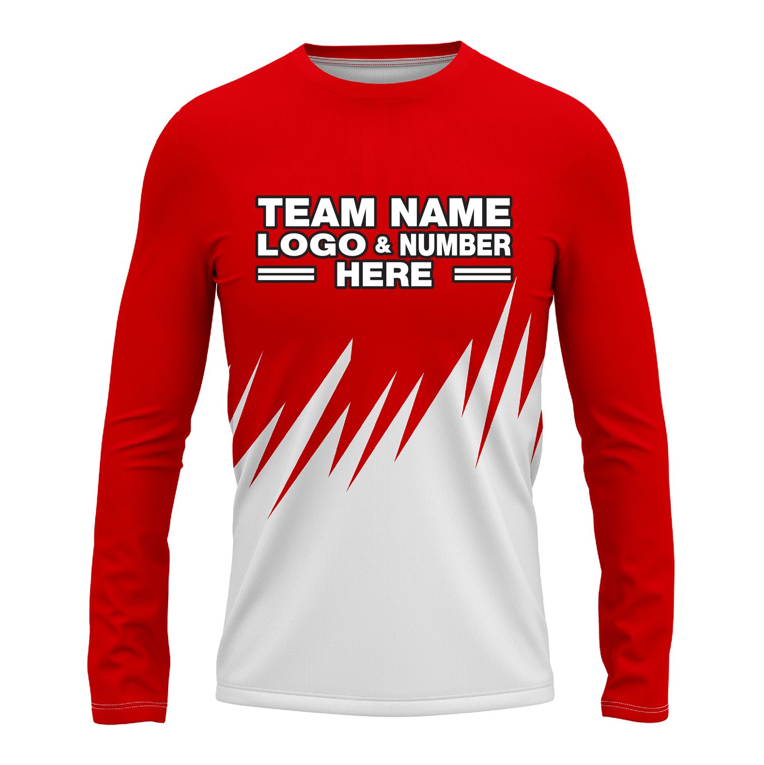 Custom Fully Sublimated Grass Pattern Red Performance Long Sleeves 14539