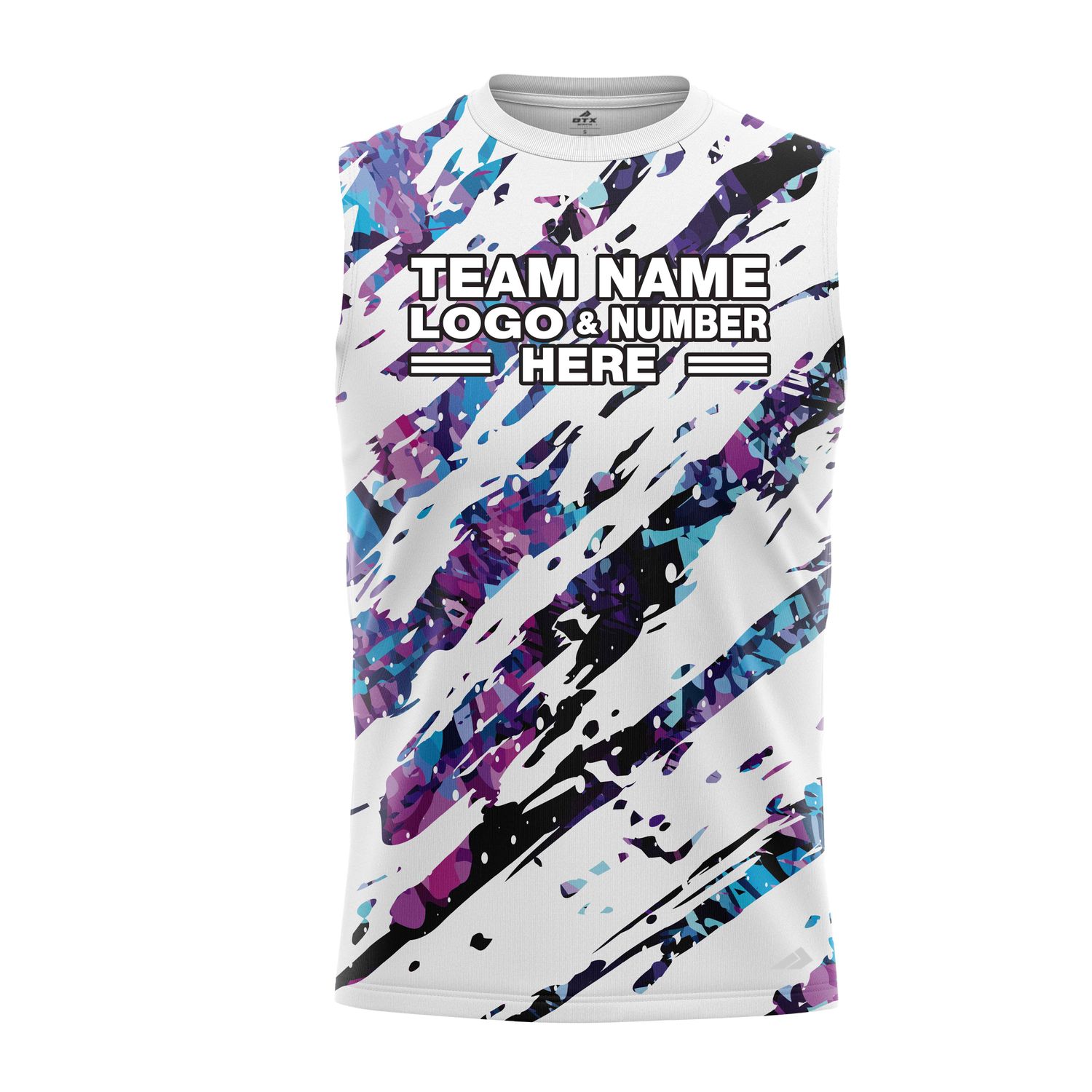 Custom Fully Sublimated Hidden Tie Dye Pattern  Performance Sleeveless 14587