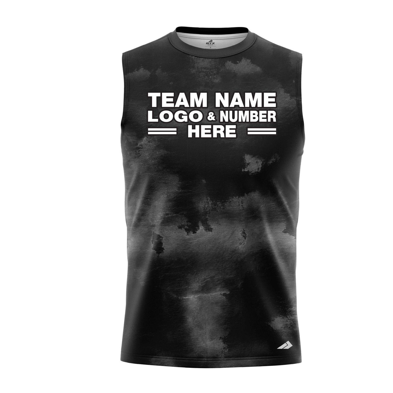 Custom Fully Sublimated Cloudy Tie Dye Pattern Dark Performance Sleeveless 14591