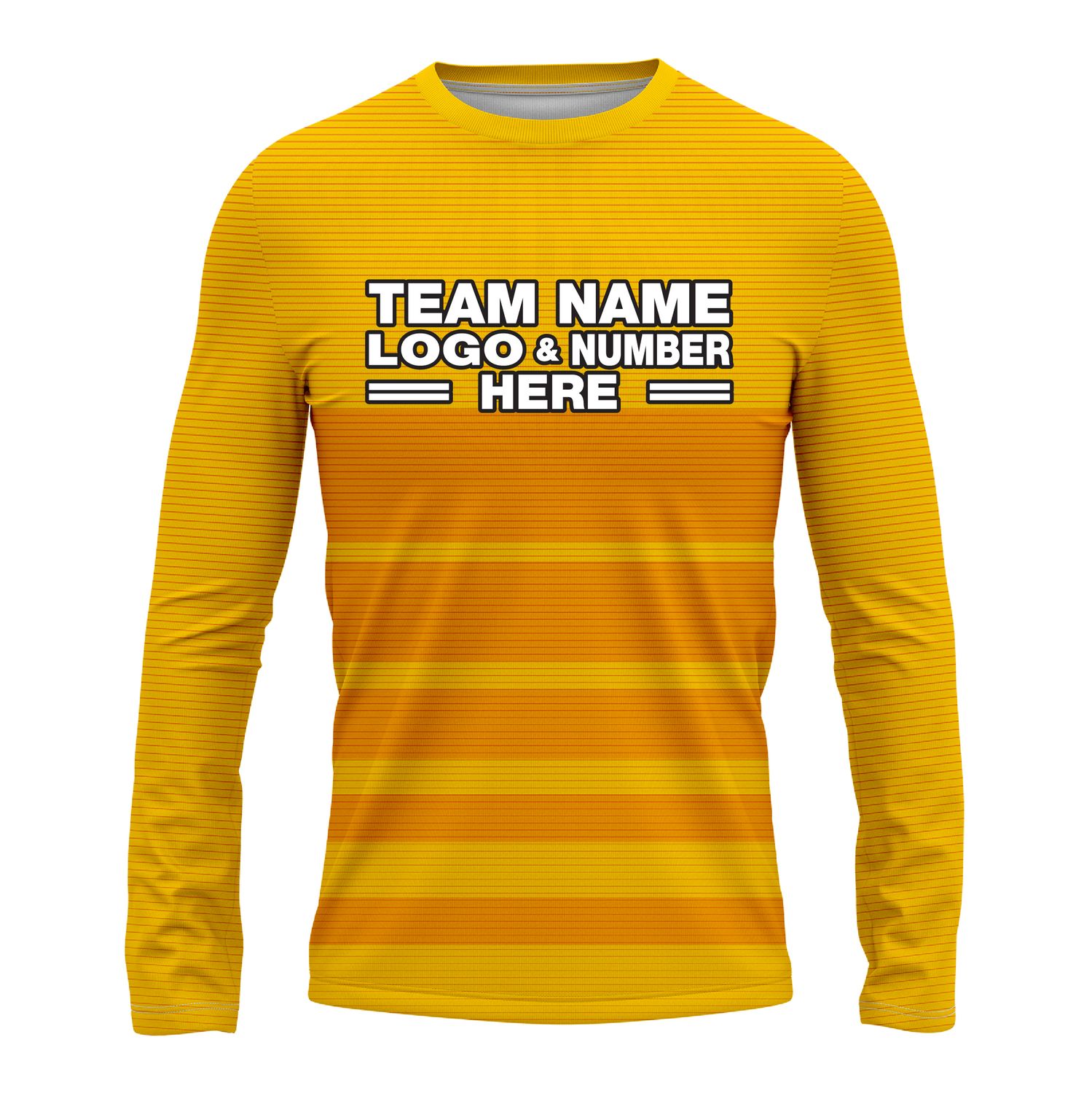 Custom Fully Sublimated Horizontal Stripes Pattern Yellow Performance Long Sleeves 14891