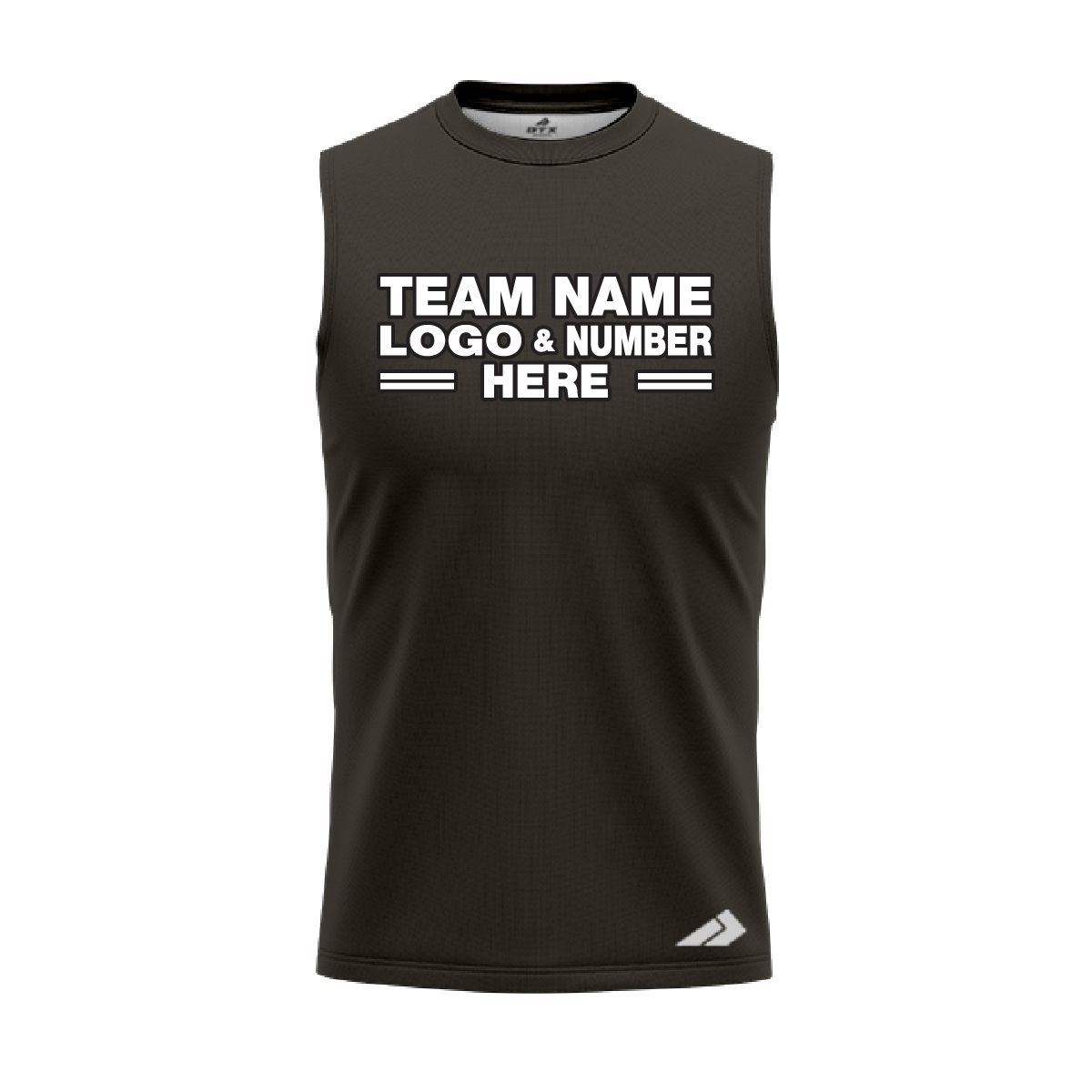 Custom Fully Sublimated Solid A14 Pattern Black Performance Sleeveless 14887