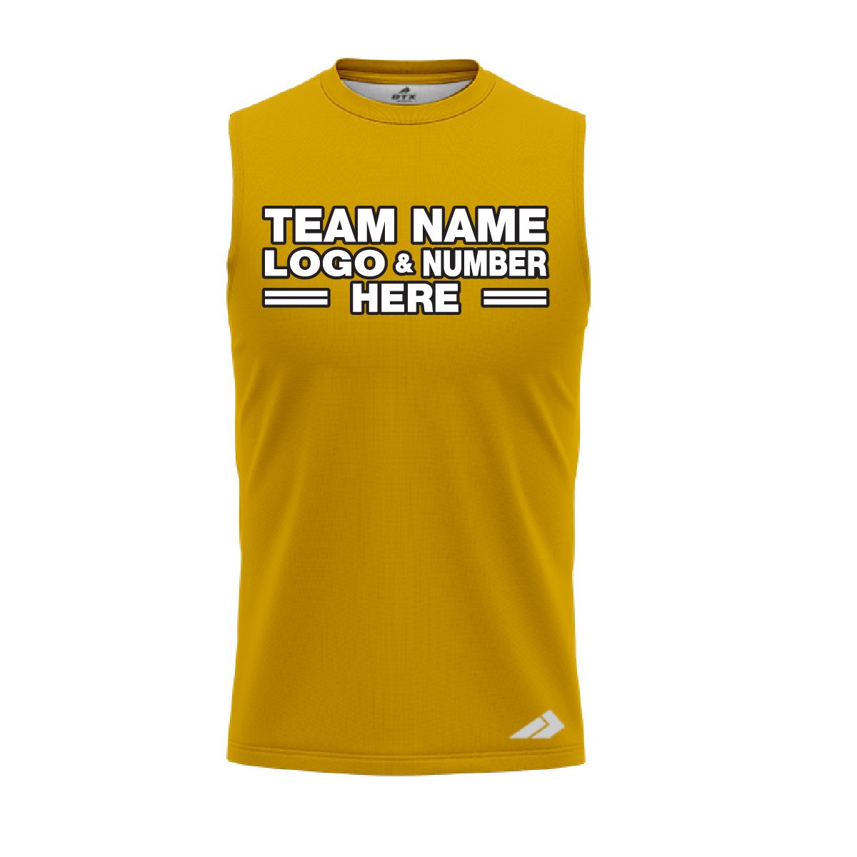 Custom Fully Sublimated Solid B9 Pattern Metallic Gold Performance Sleeveless 14911