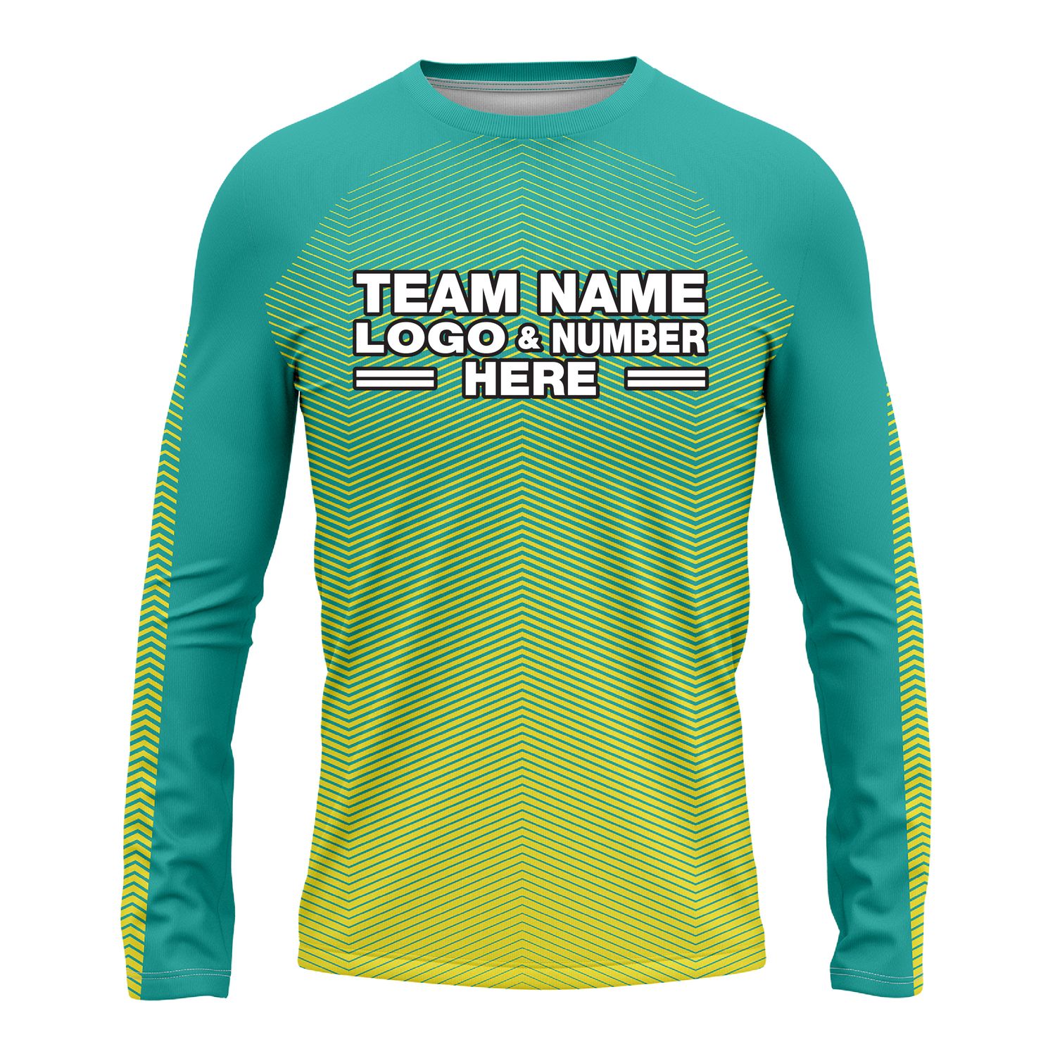 Custom Fully Sublimated Gradient Pattern Aqua Performance Long Sleeves 14971