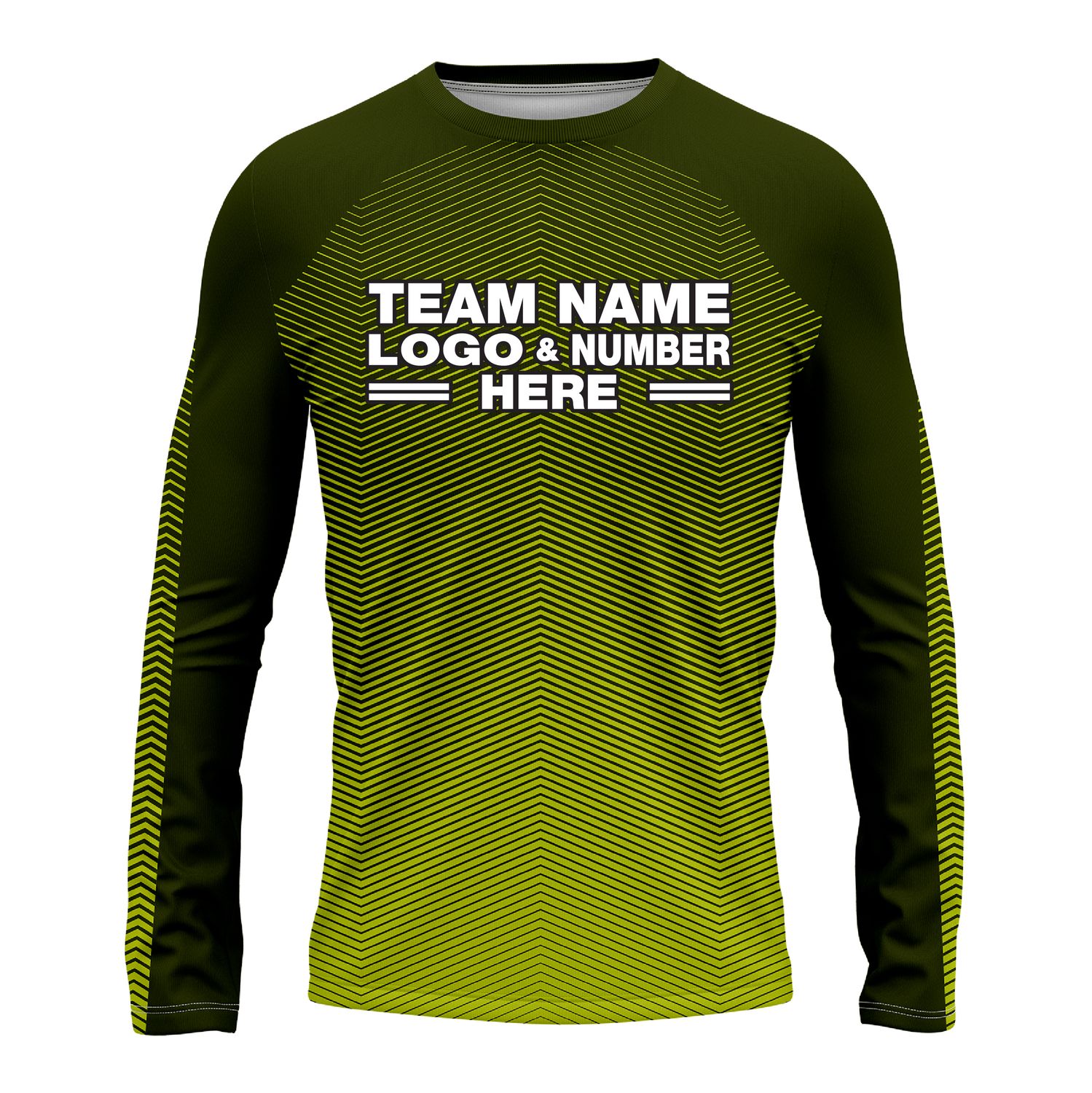 Custom Fully Sublimated Gradient Pattern Green Performance Long Sleeves 14995