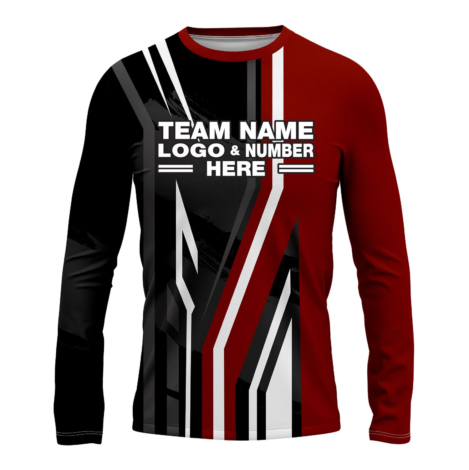 Custom Fully Sublimated Pallets Pattern Red Black Performance Long Sleeves 15043