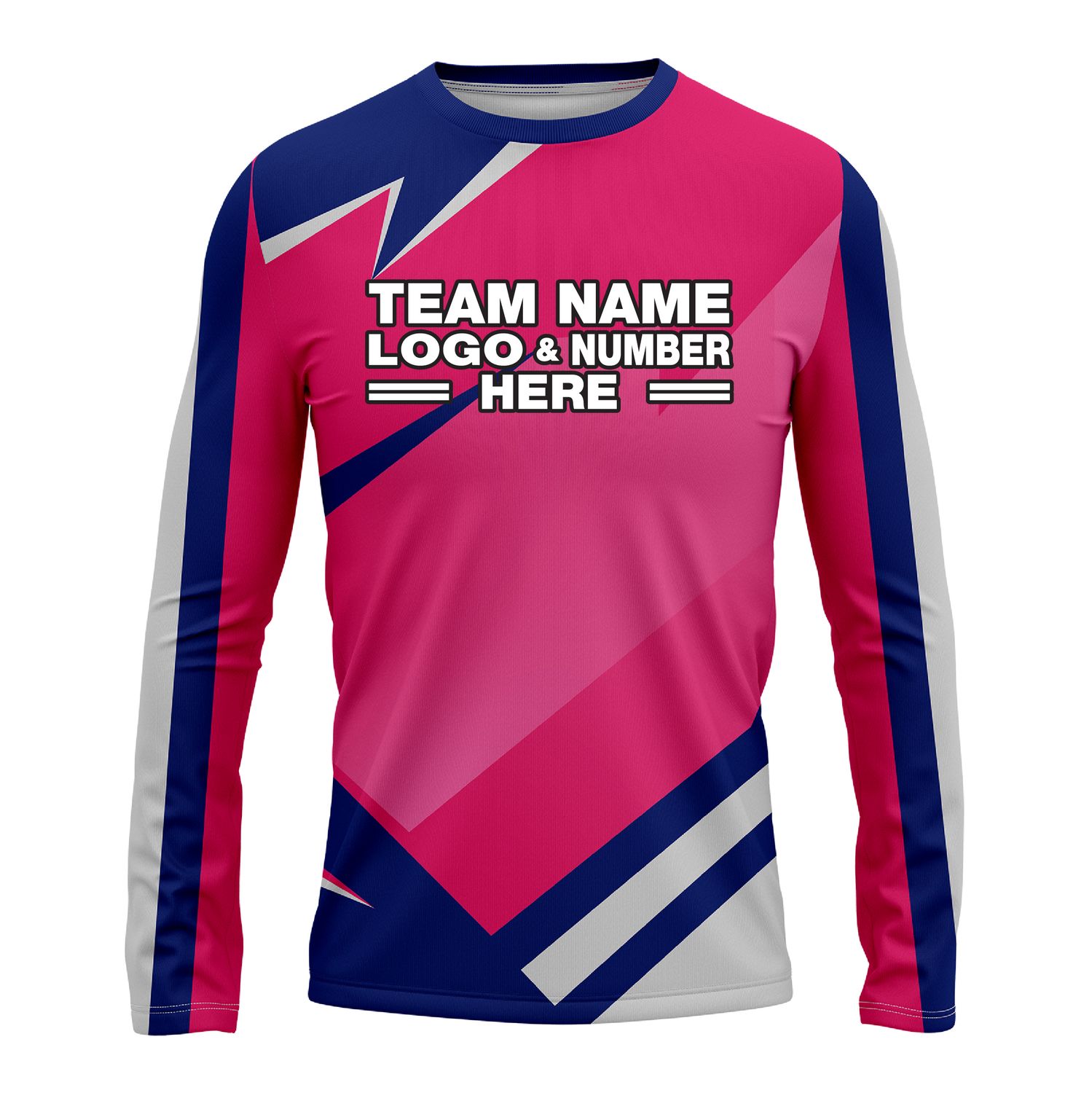 Custom Fully Sublimated Modern Pattern Blue Pink Performance Long Sleeves 15031
