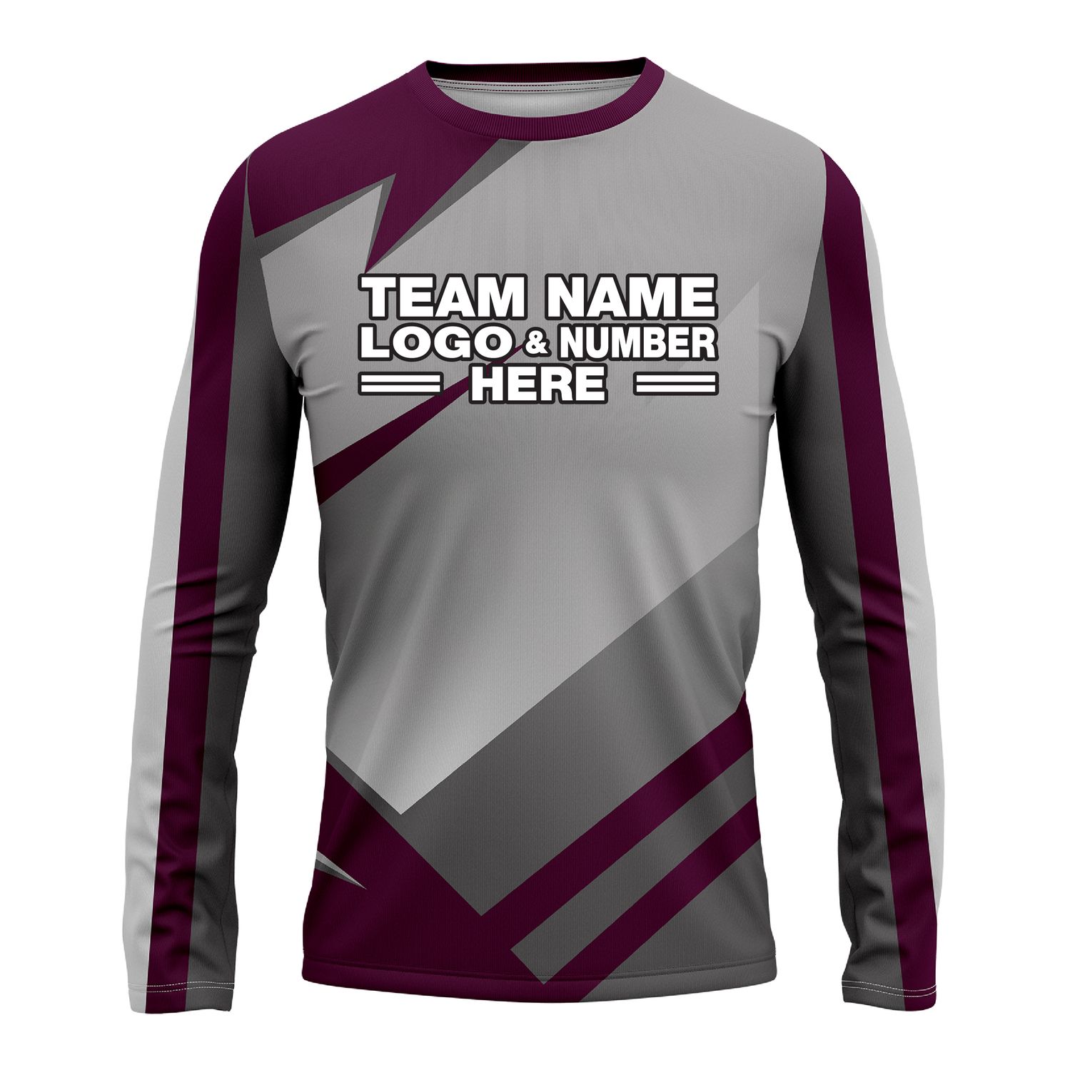 Custom Fully Sublimated Modern Pattern Violet Gray Performance Long Sleeves 15067