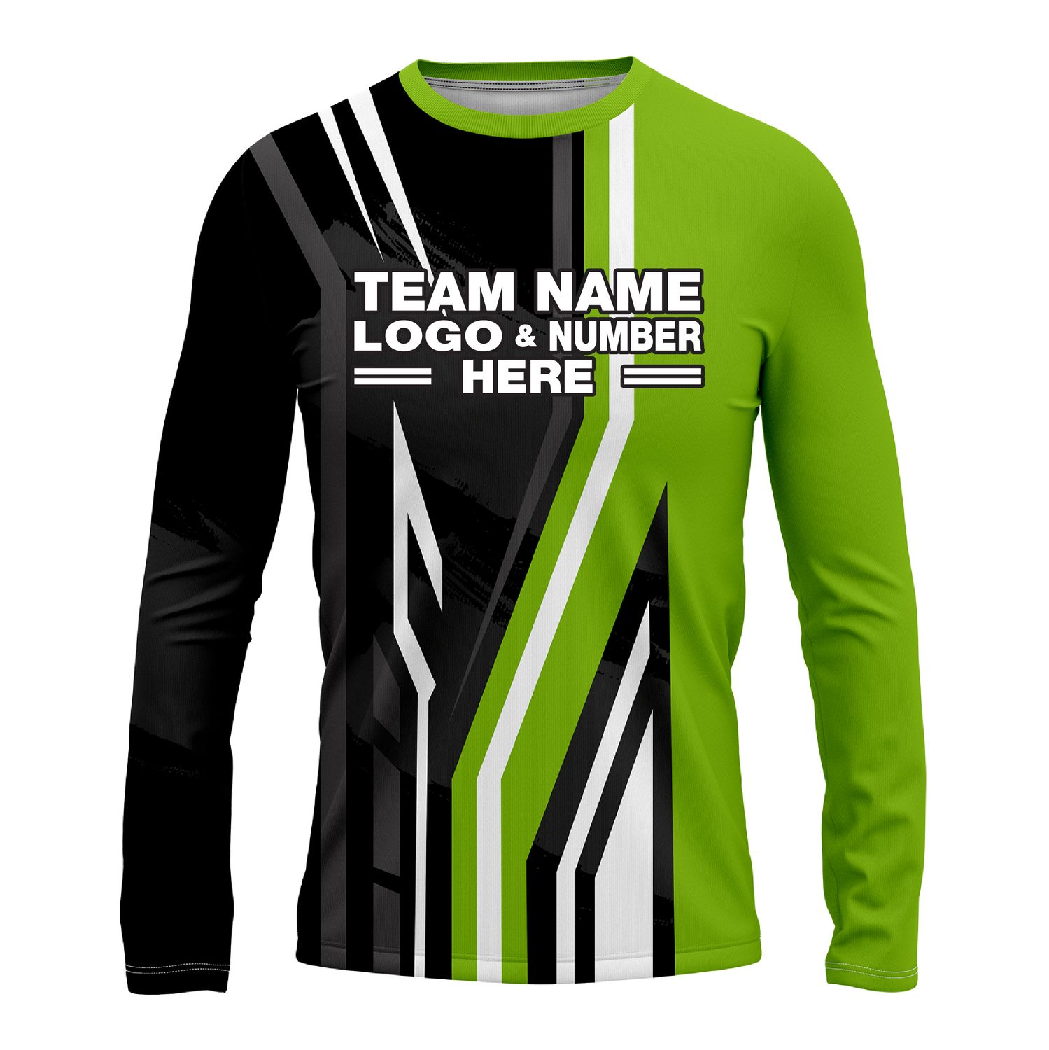 Custom Fully Sublimated Pallets Pattern Green Black Performance Long Sleeves 15079