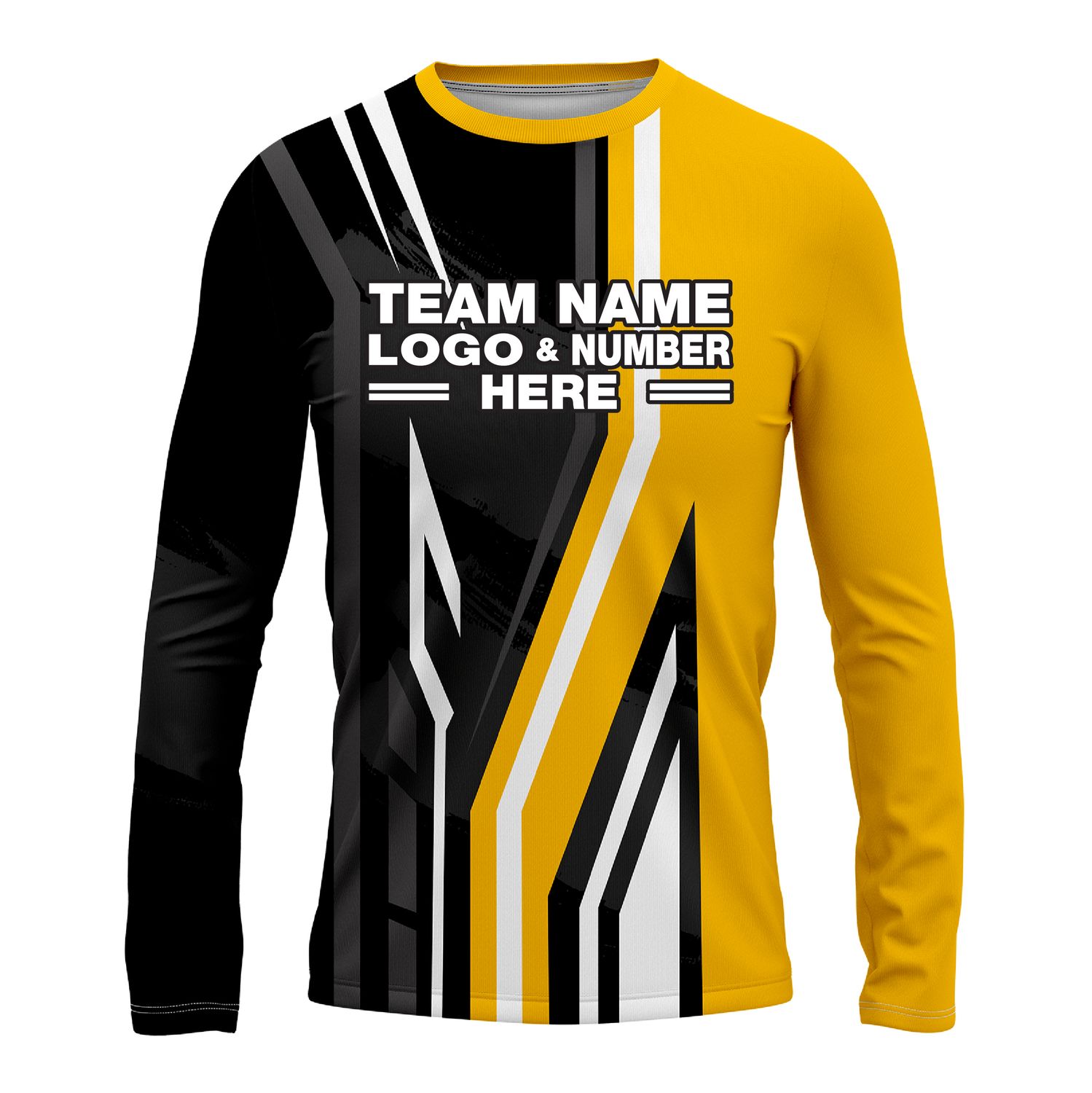 Custom Fully Sublimated Pallets Pattern Yellow Black Performance Long Sleeves 15163