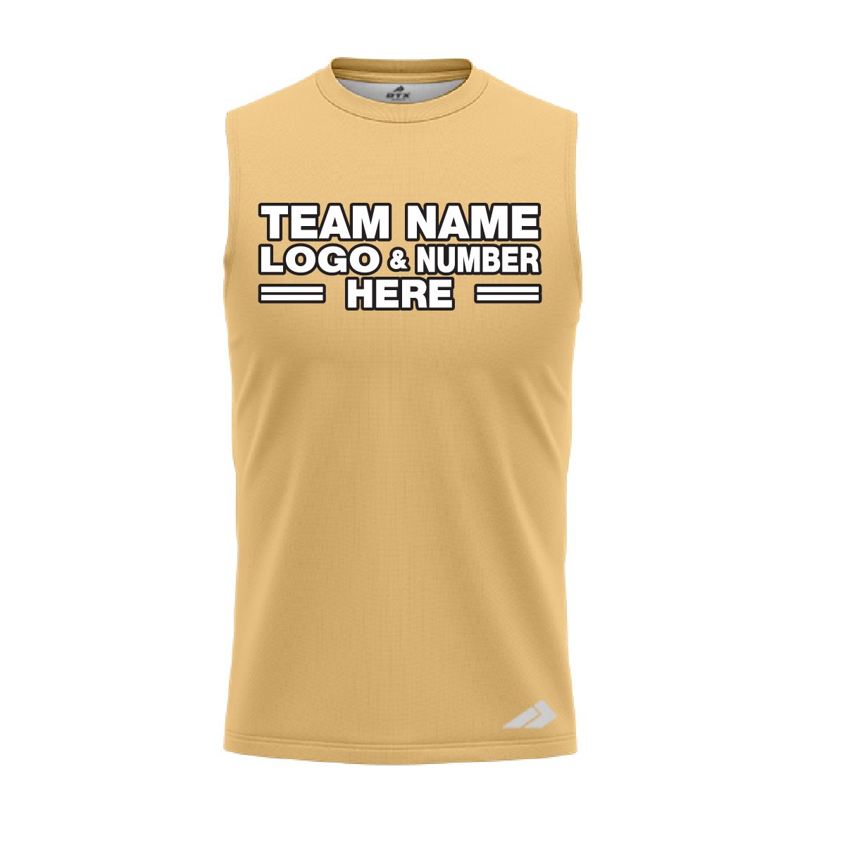 Custom Fully Sublimated Solid C5 Pattern Pale Gold Performance Sleeveless 15187